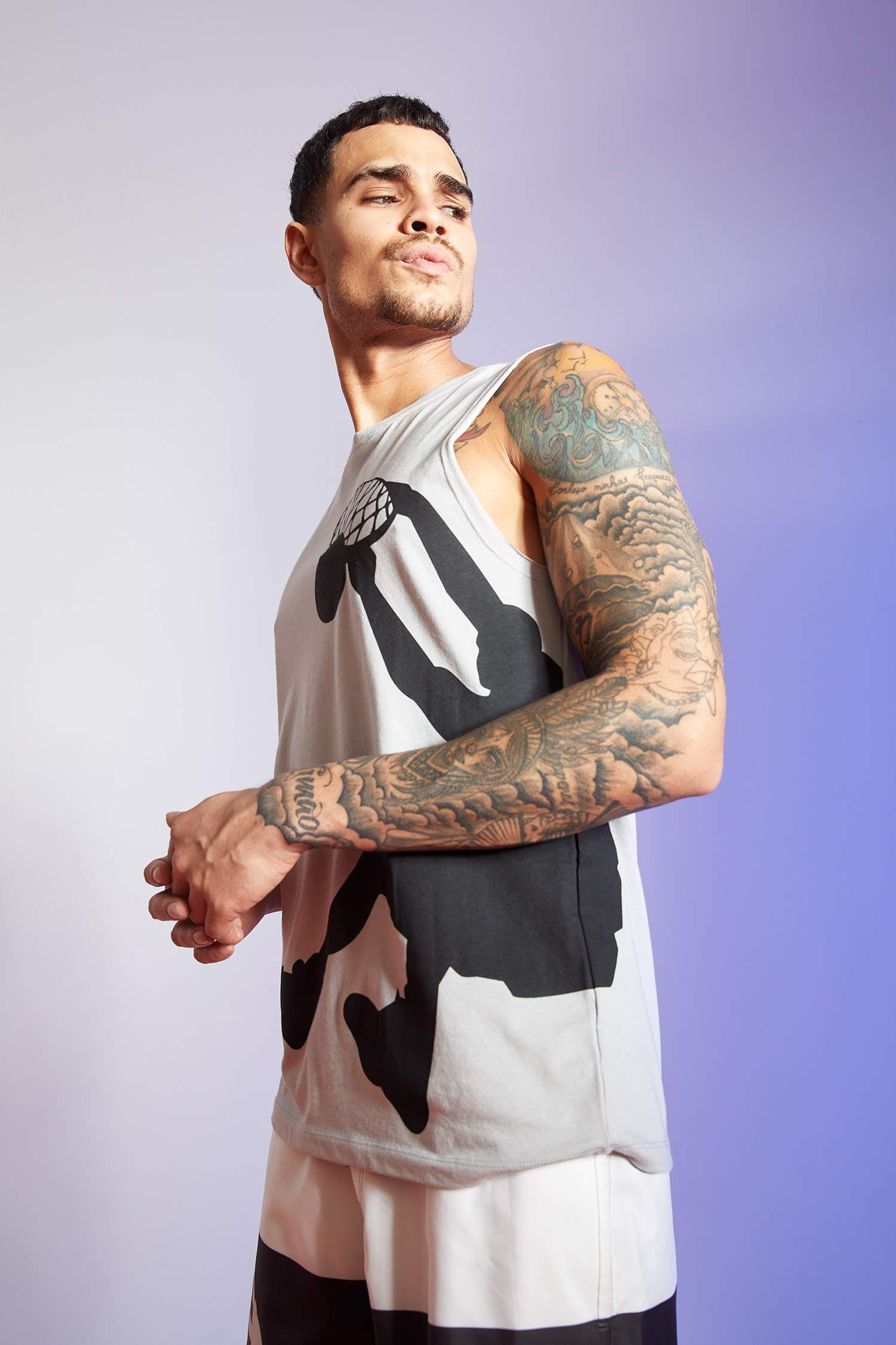 Slim Fit Shaquille O'Neal Lisanslı Bisiklet Yaka Baskılı Spor Kolsuz Tişört