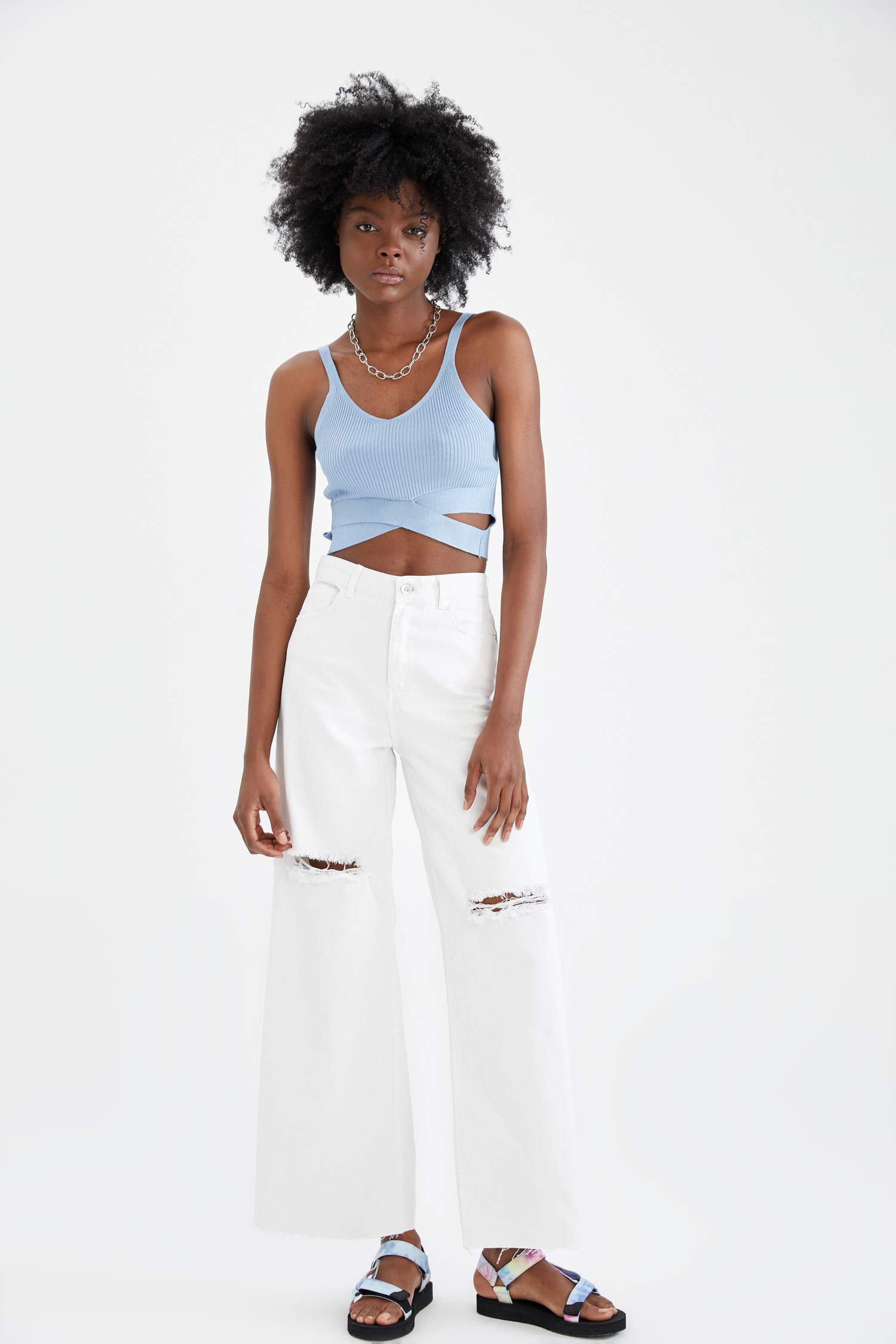 Askılı Crop Triko Atlet