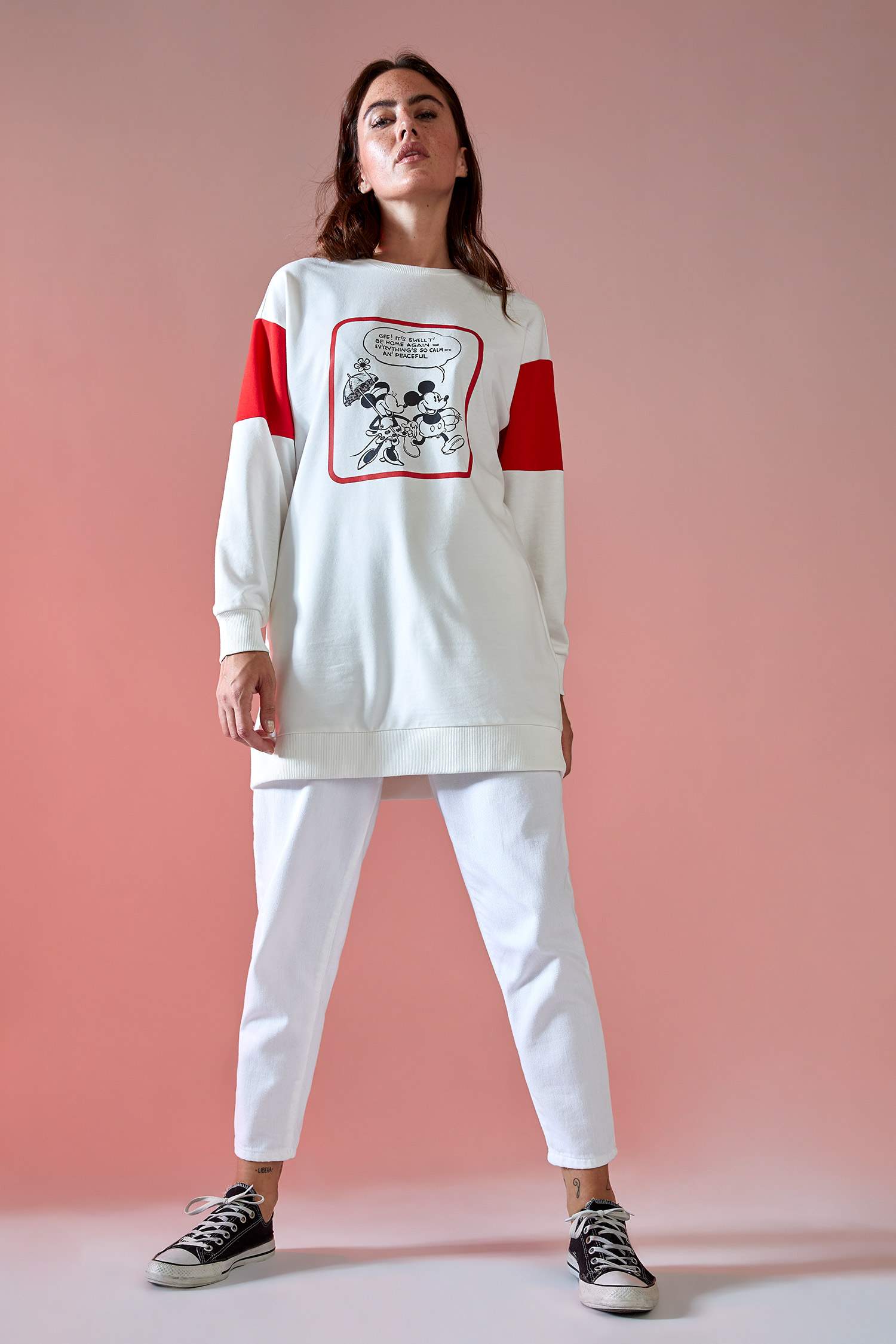 Mickey Mouse Lisanslı Relax Fit Sweat Tunik