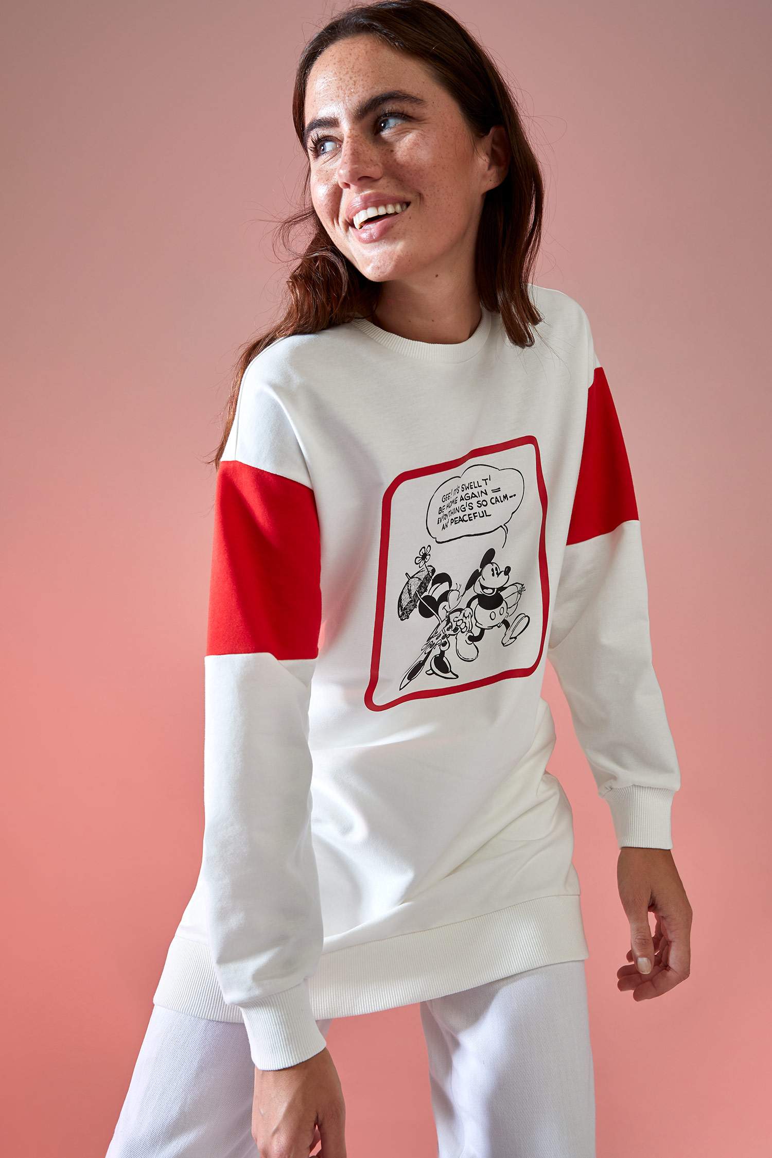 Mickey Mouse Lisanslı Relax Fit Sweat Tunik