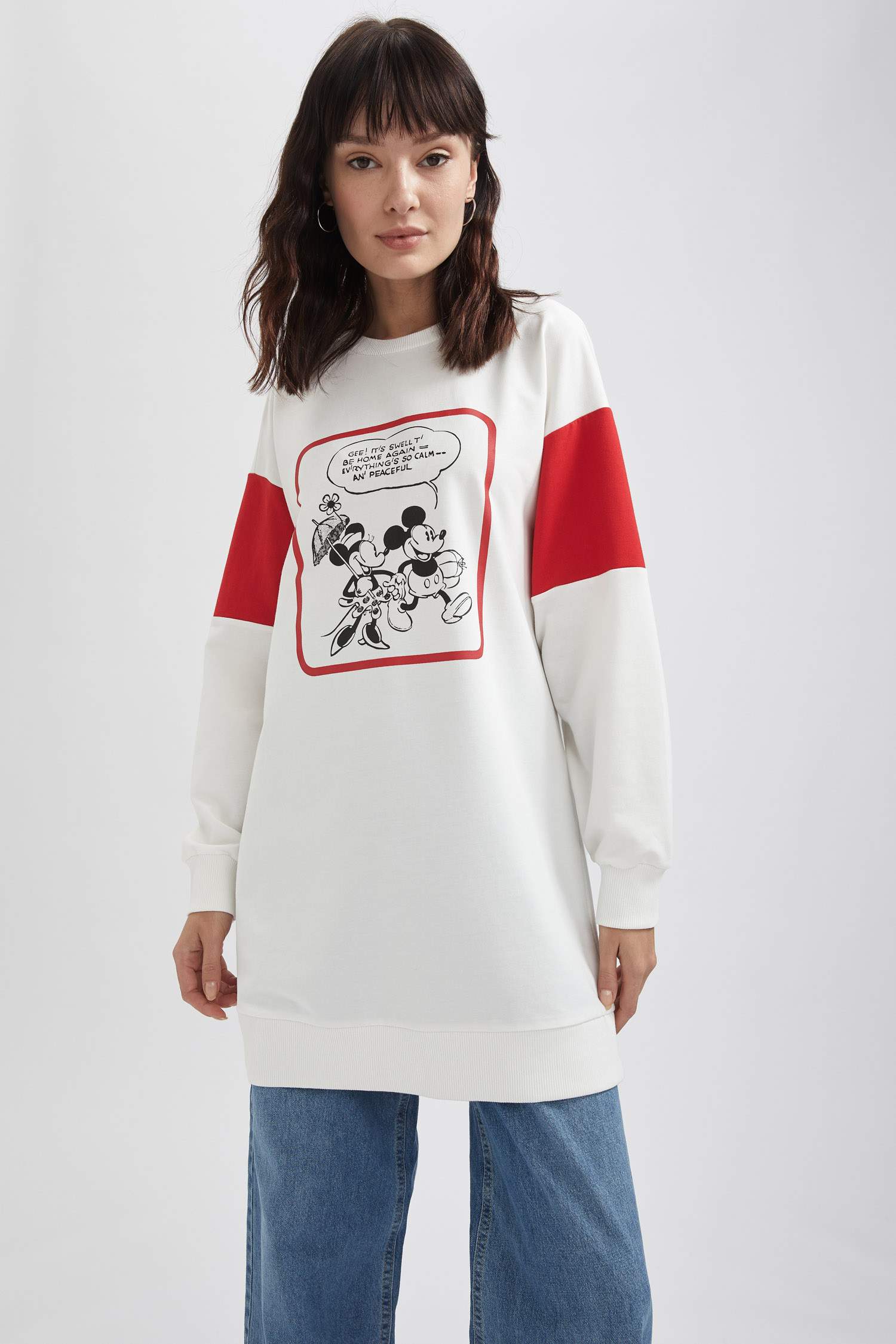 Mickey Mouse Lisanslı Relax Fit Sweat Tunik