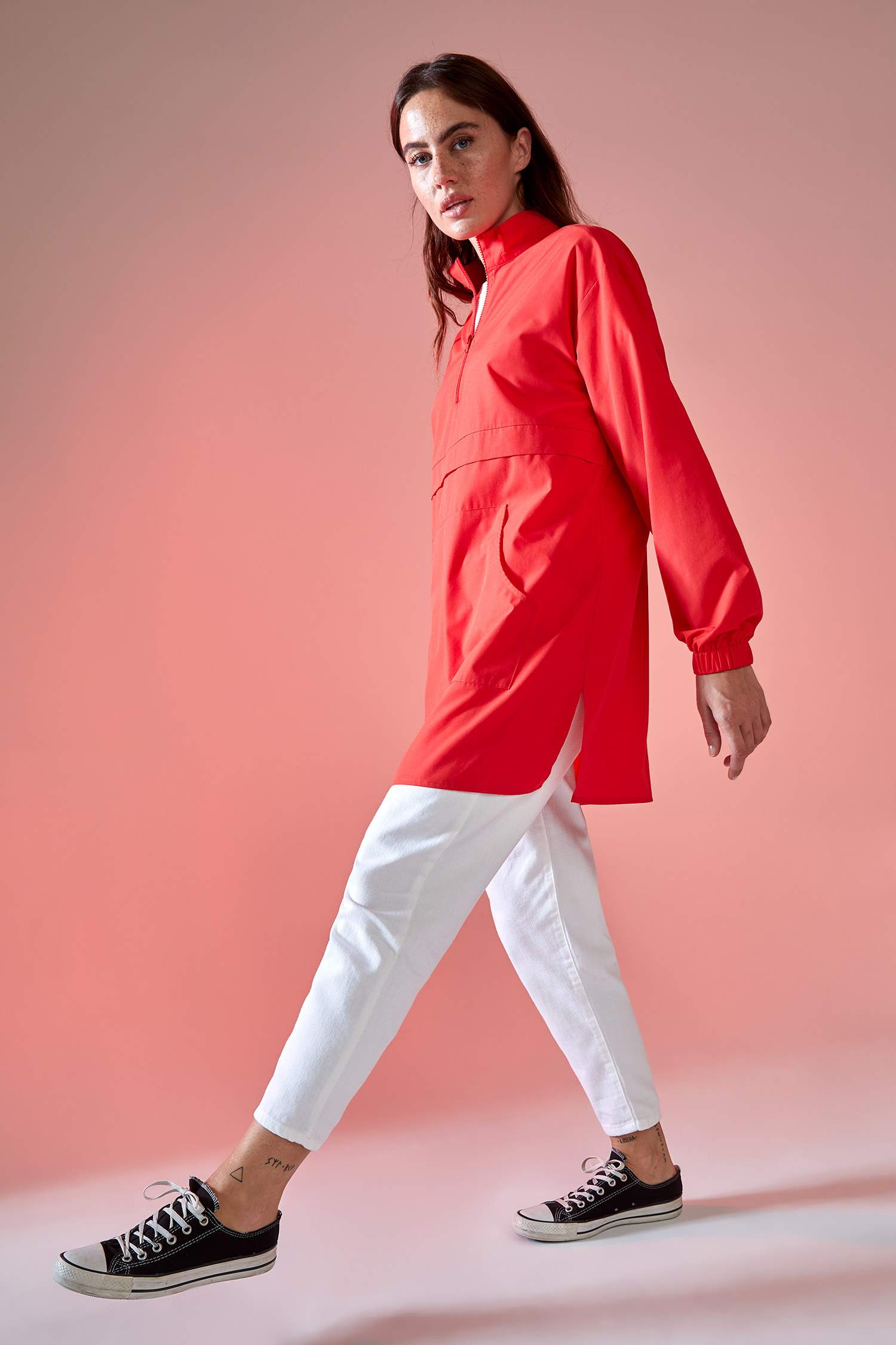 Relax Fit Kanguru Cepli Poplin Tunik