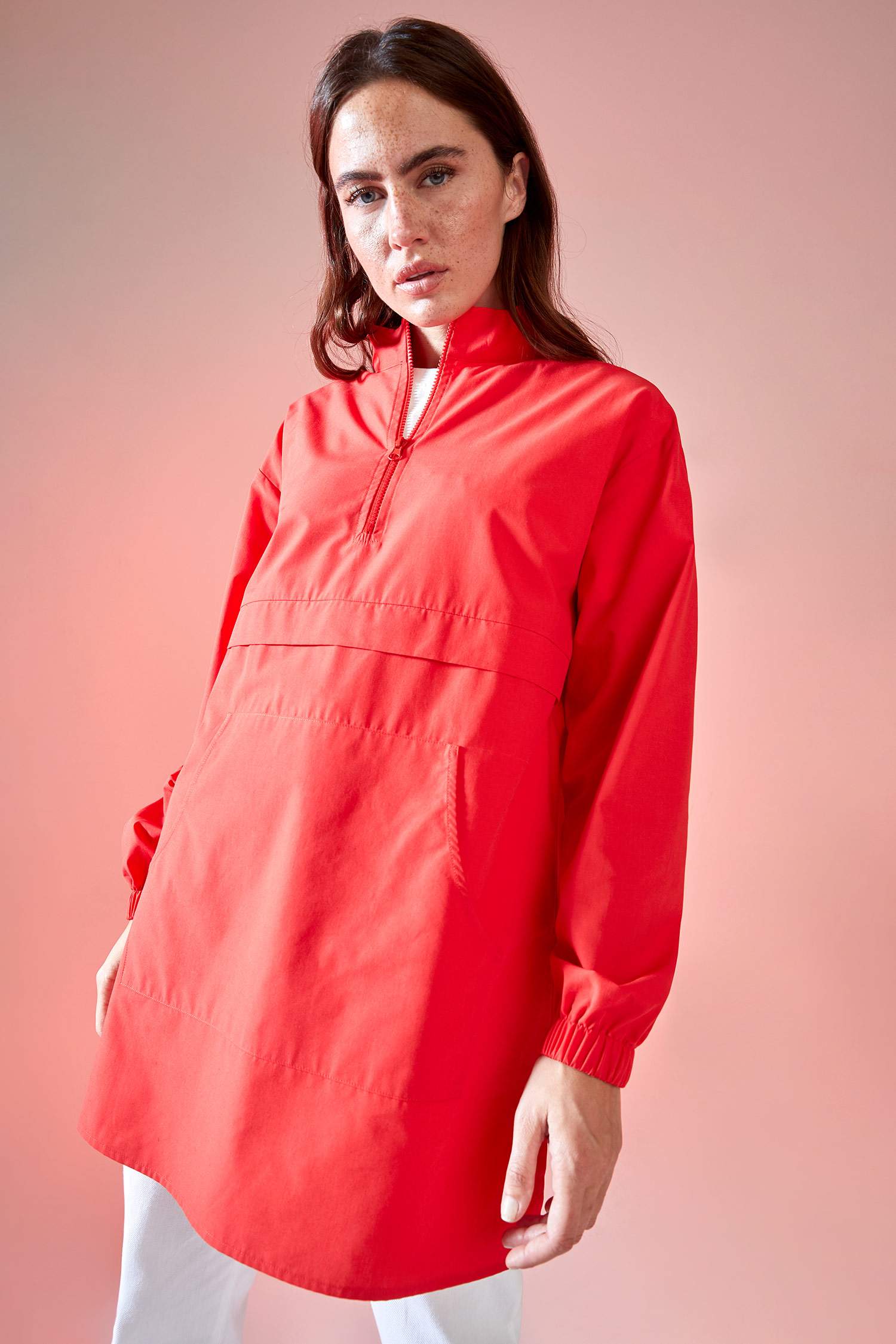 Relax Fit Kanguru Cepli Poplin Tunik