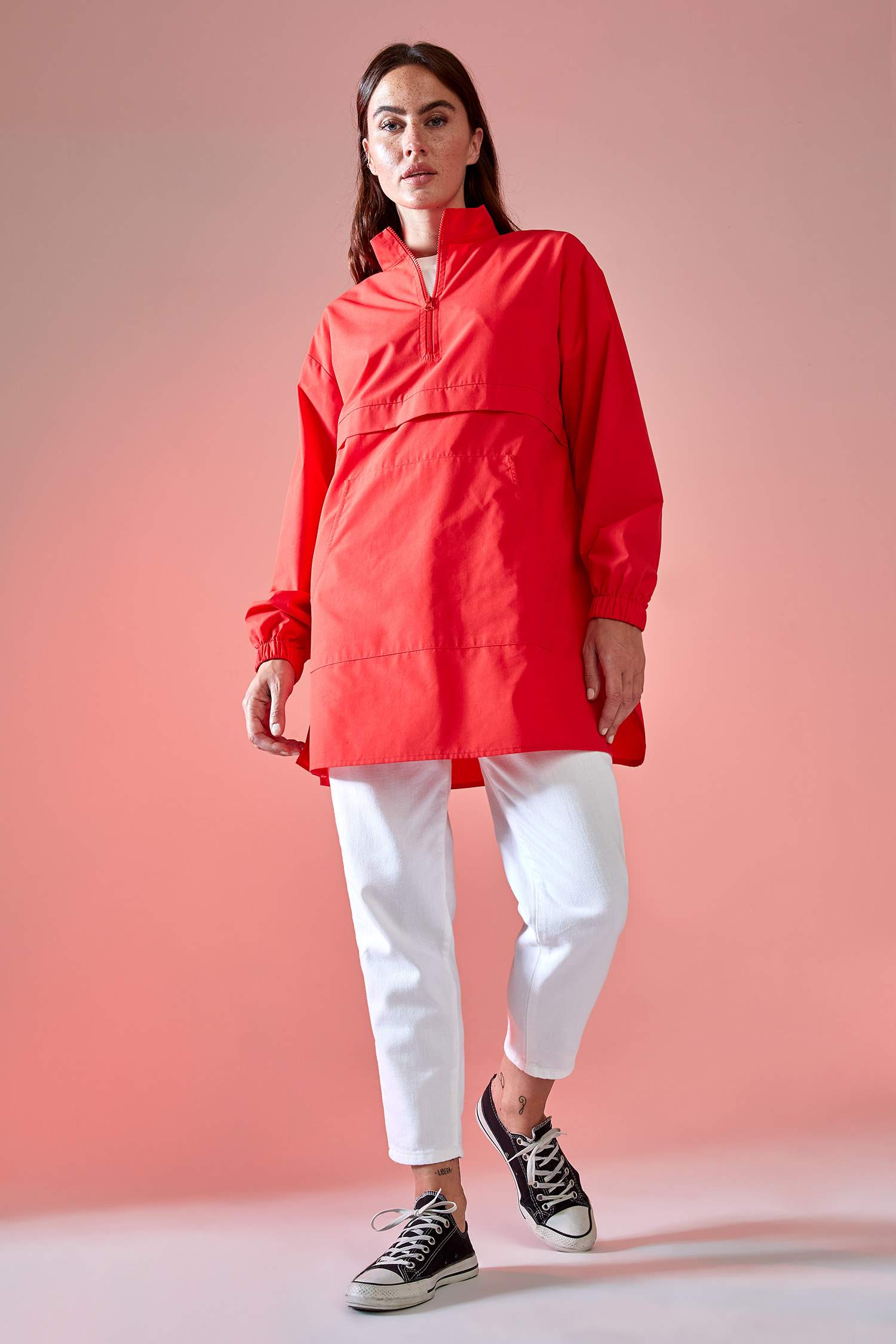 Relax Fit Kanguru Cepli Poplin Tunik