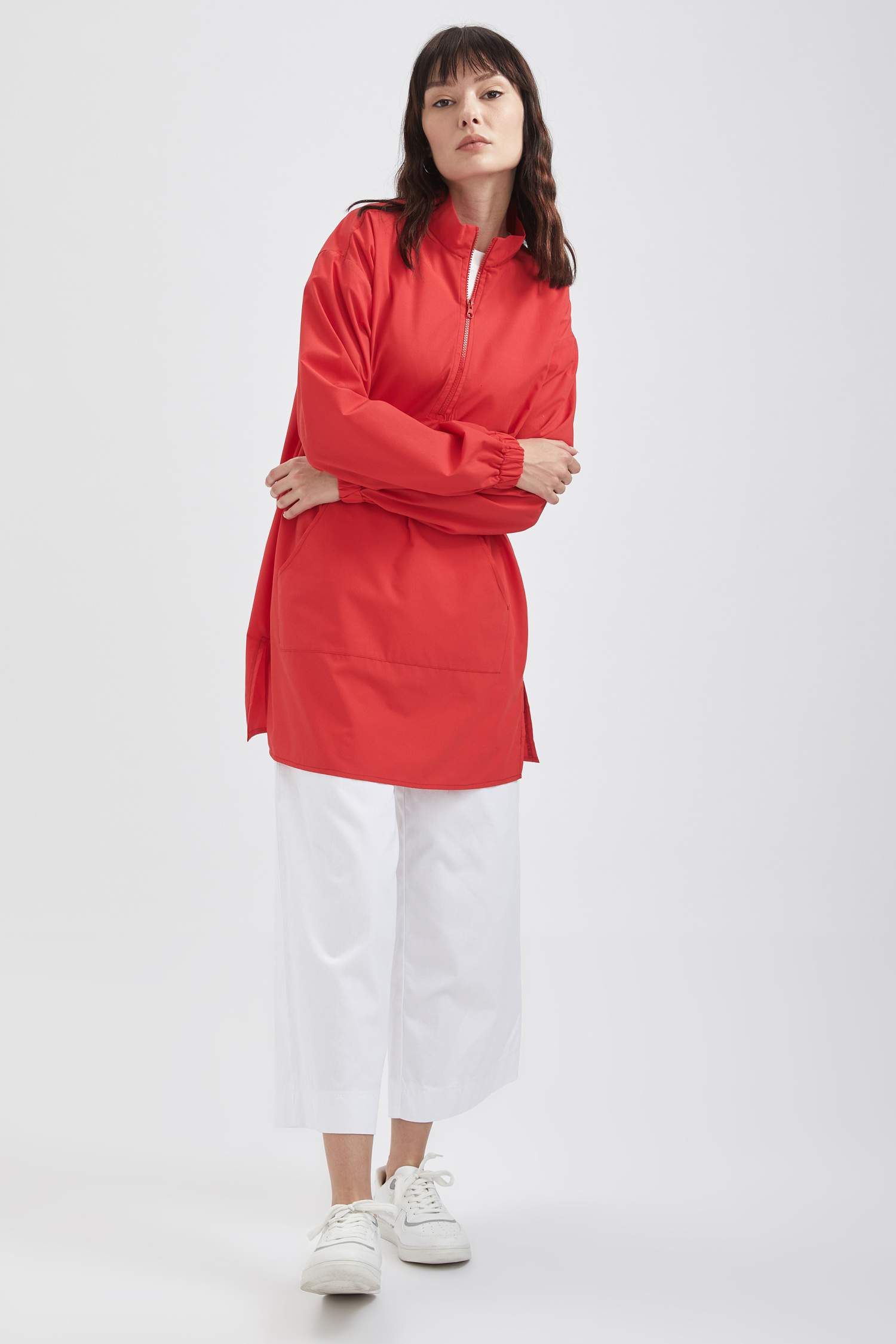 Relax Fit Kanguru Cepli Poplin Tunik