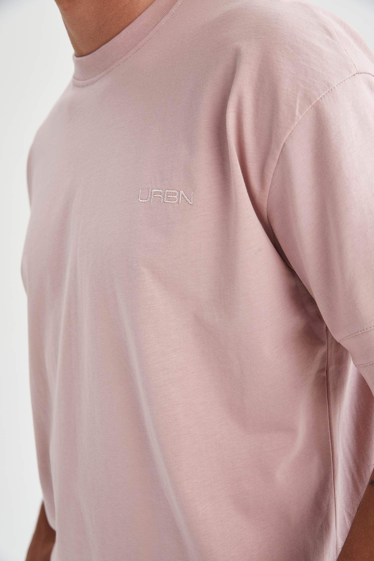 Oversize Fit Bisiklet Yaka Basic Kısa Kollu Tişört