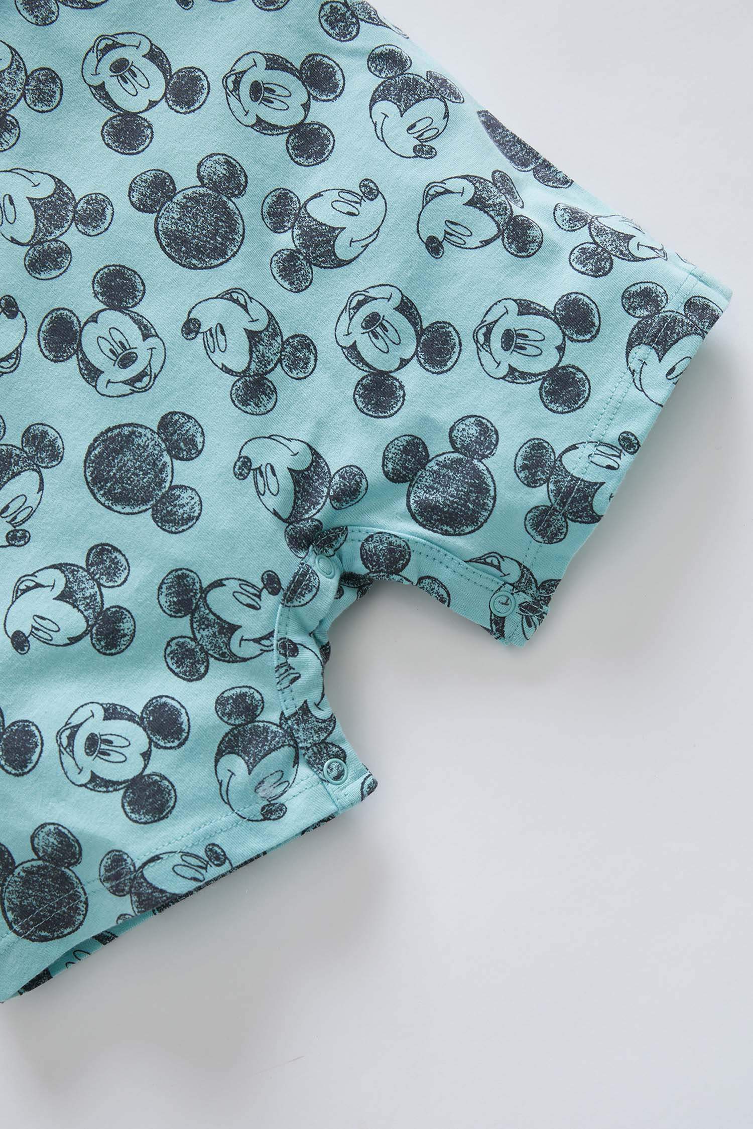 Erkek Bebek Mickey Mouse Lisanslı Kısa Kollu Pamuklu Kısa Tulum