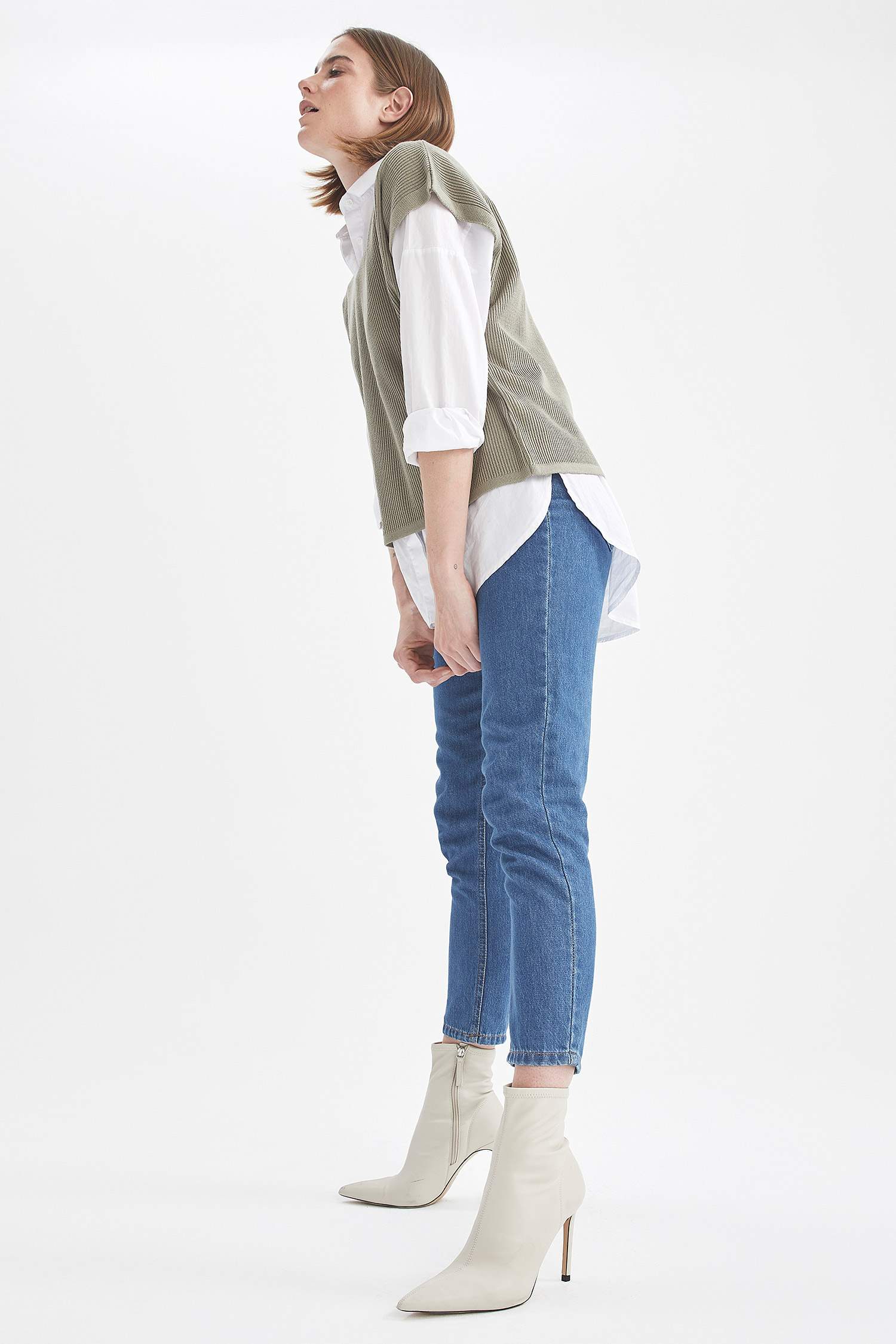 Basic V Yaka Oversize Fit Triko Süveter