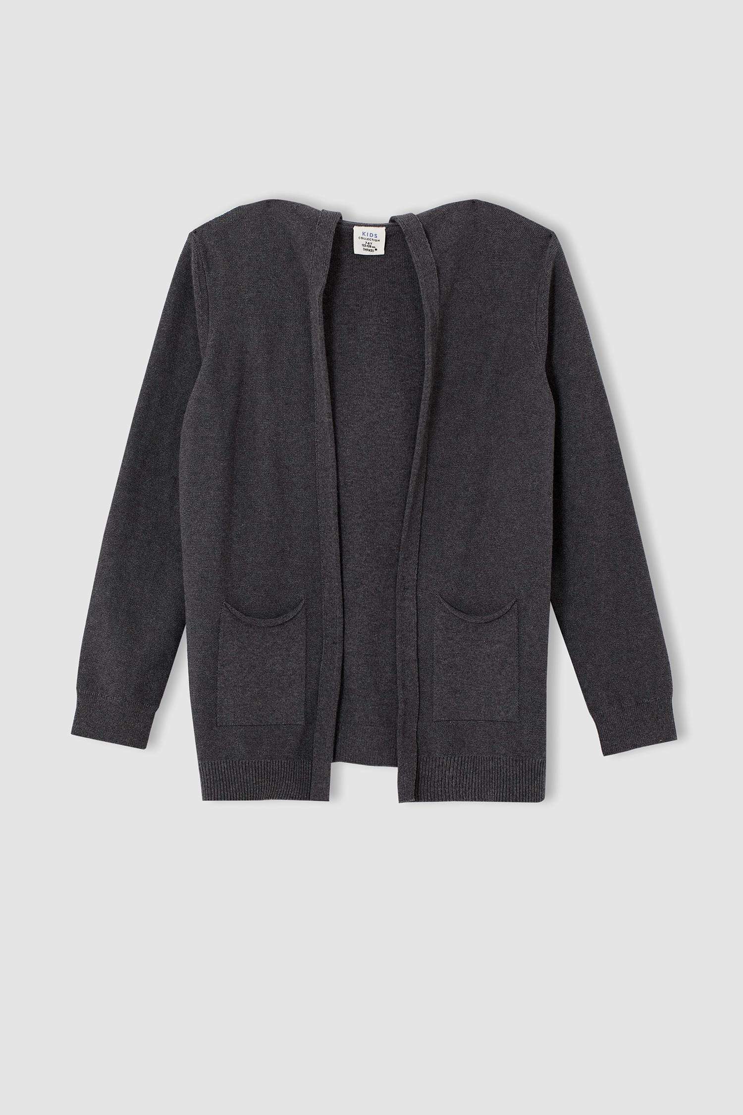 Erkek Çocuk Slim Fit Kapüşonlu Basic Hırka