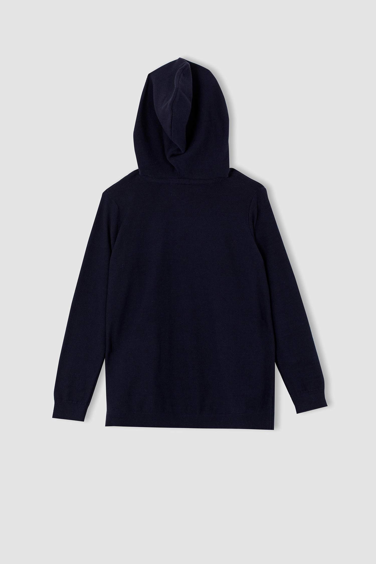 Erkek Çocuk Slim Fit Kapüşonlu Basic Hırka
