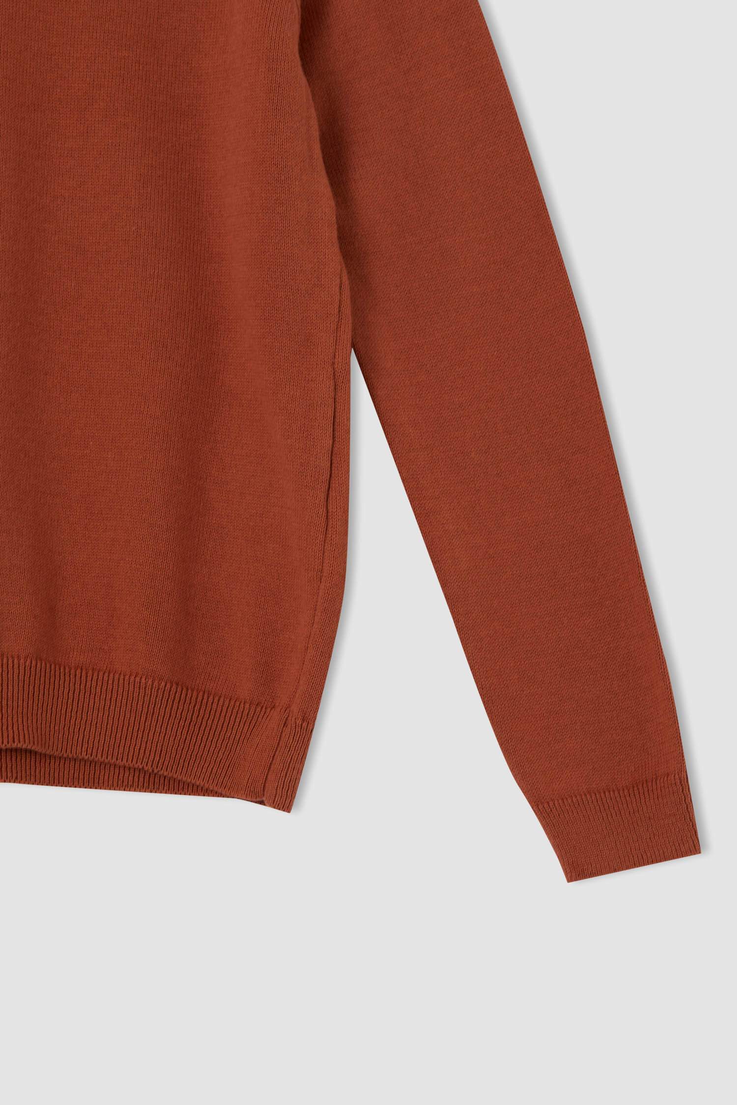 Kız Çocuk Regular Fit Balıkçı Yaka Kazak