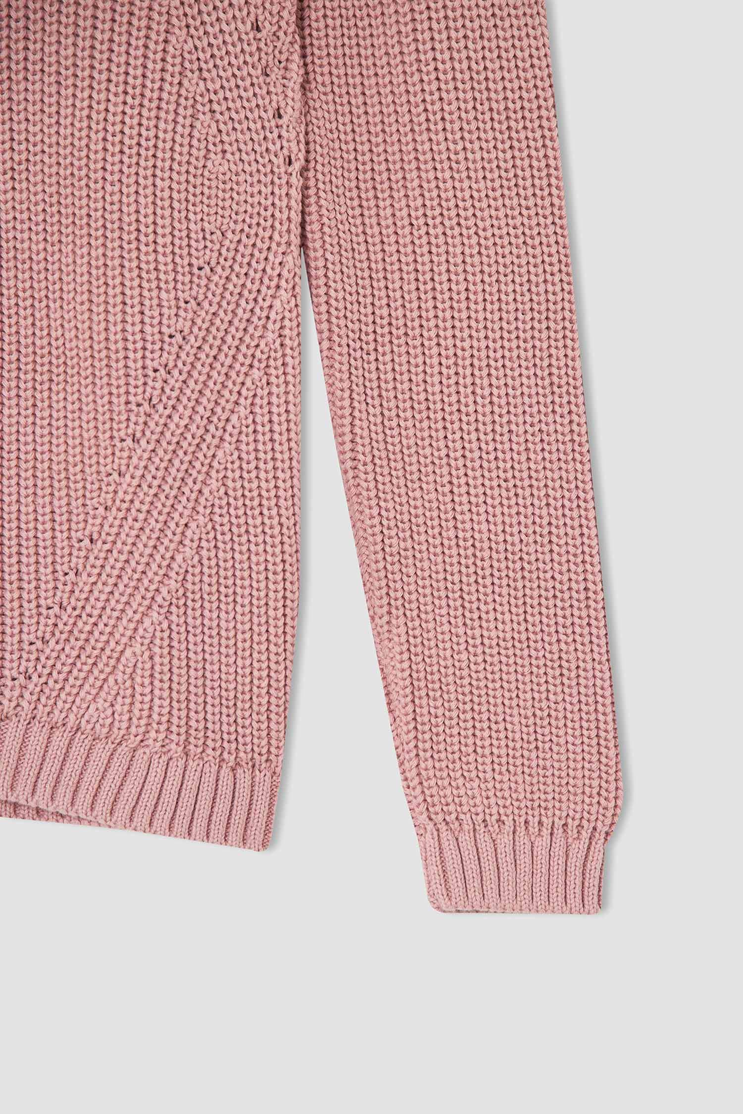 Kız Çocuk Regular Fit Bisiklet Yaka Triko Kazak