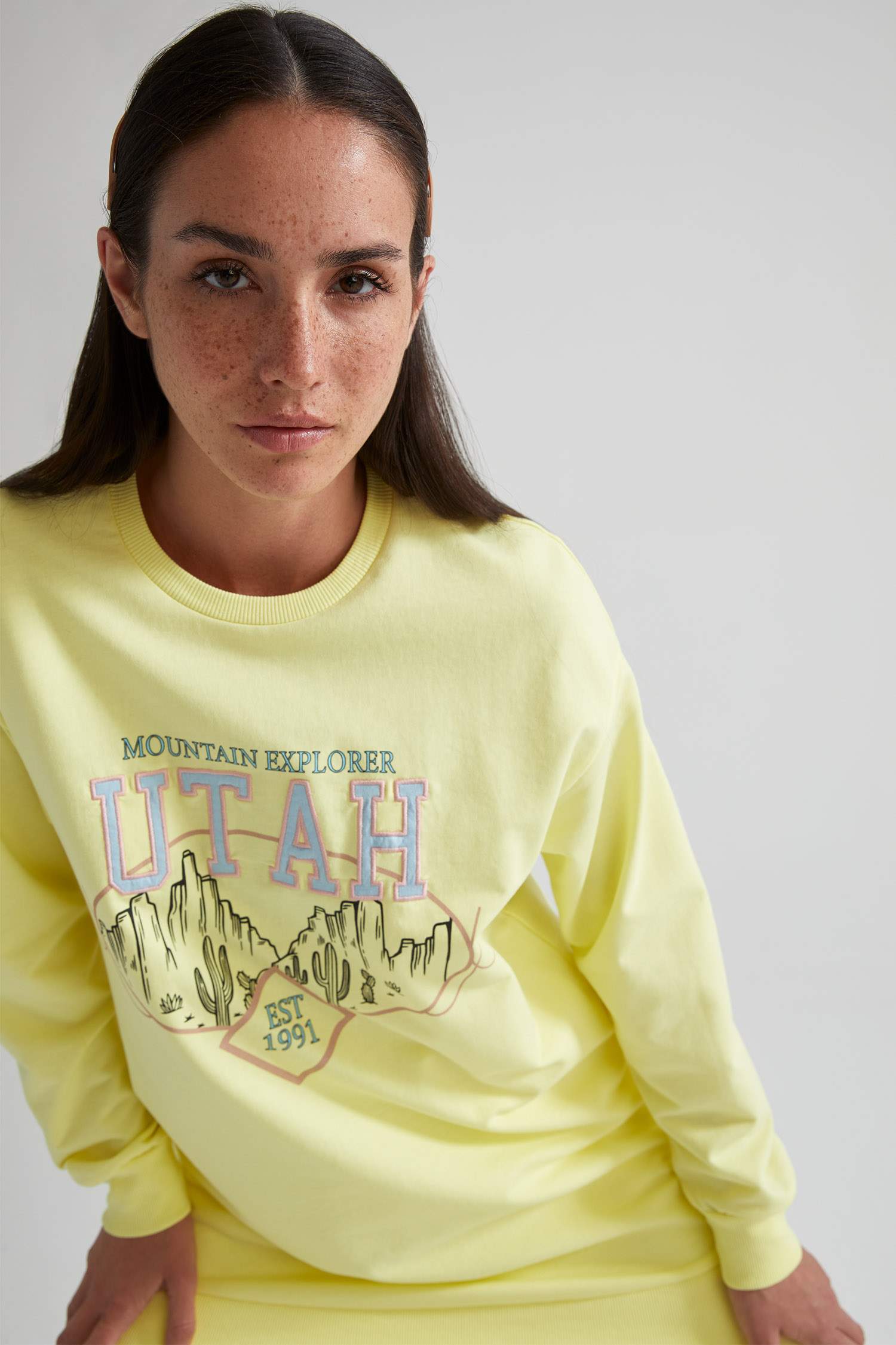 Utah Baskılı Relax Fit Sweat Tunik