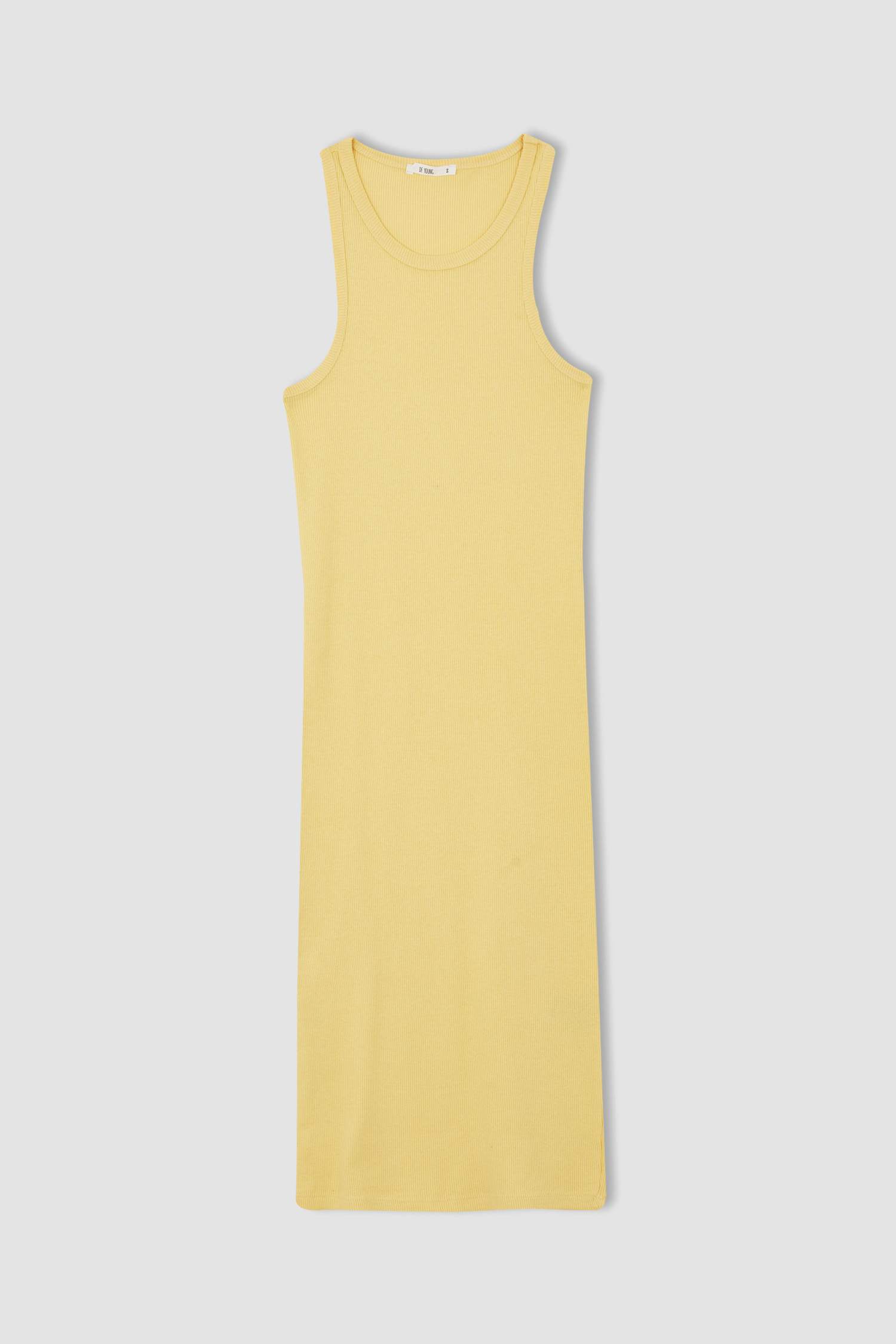 Bodycon Basic Halter Yaka Pamuklu Midi Elbise