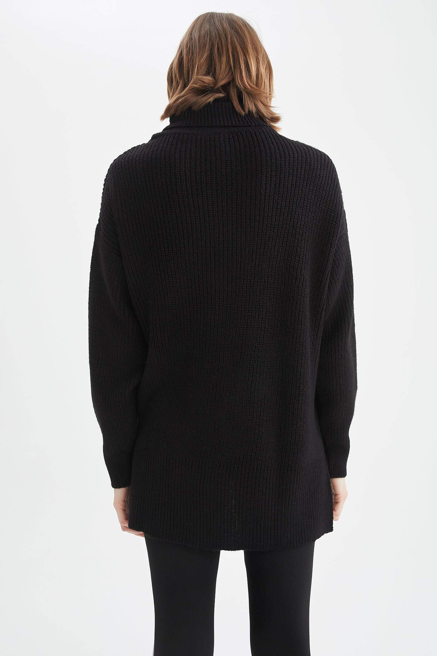 Basic Balıkçı Yaka Oversize Fit Triko Tunik