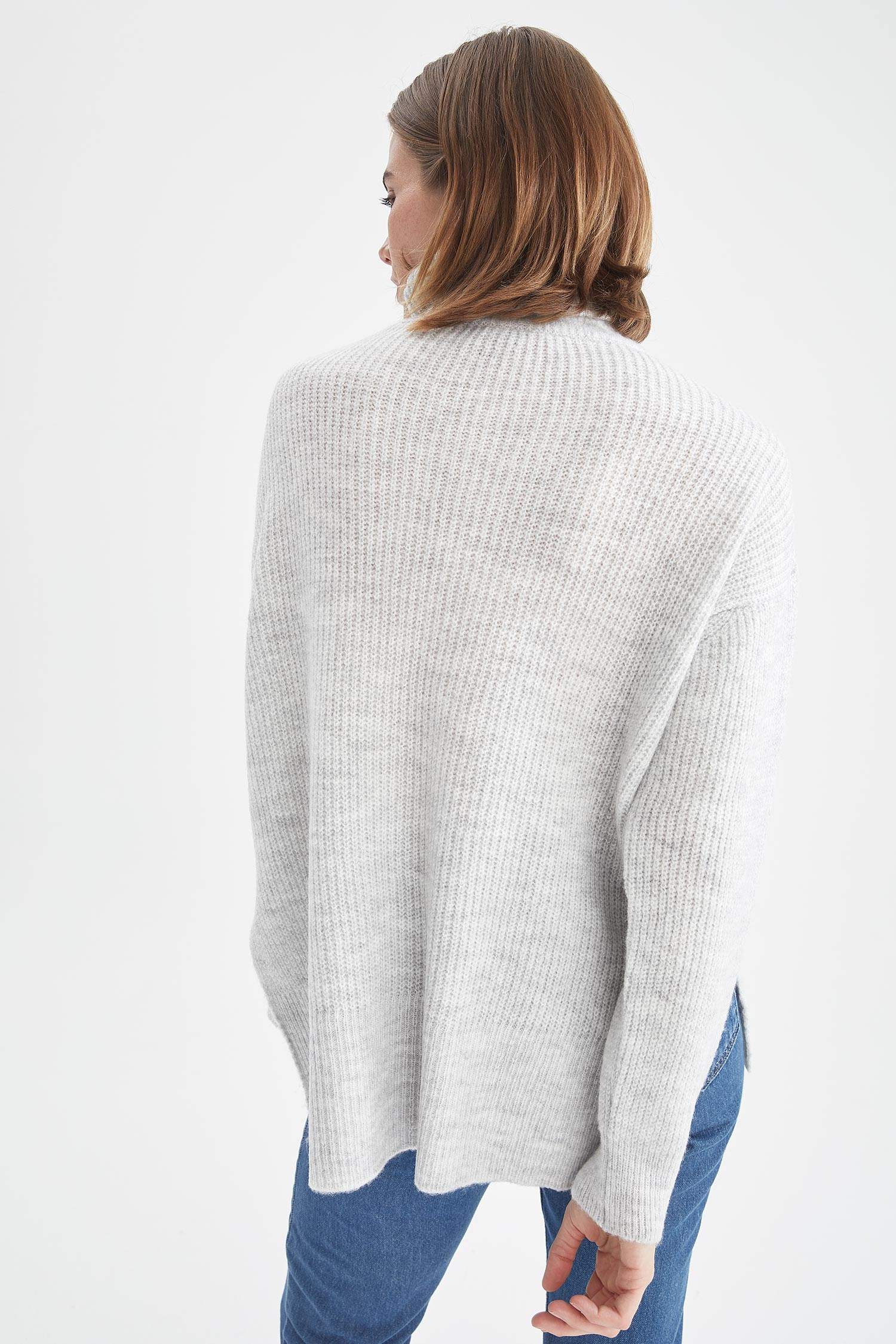 Basic Balıkçı Yaka Oversize Fit Triko Tunik