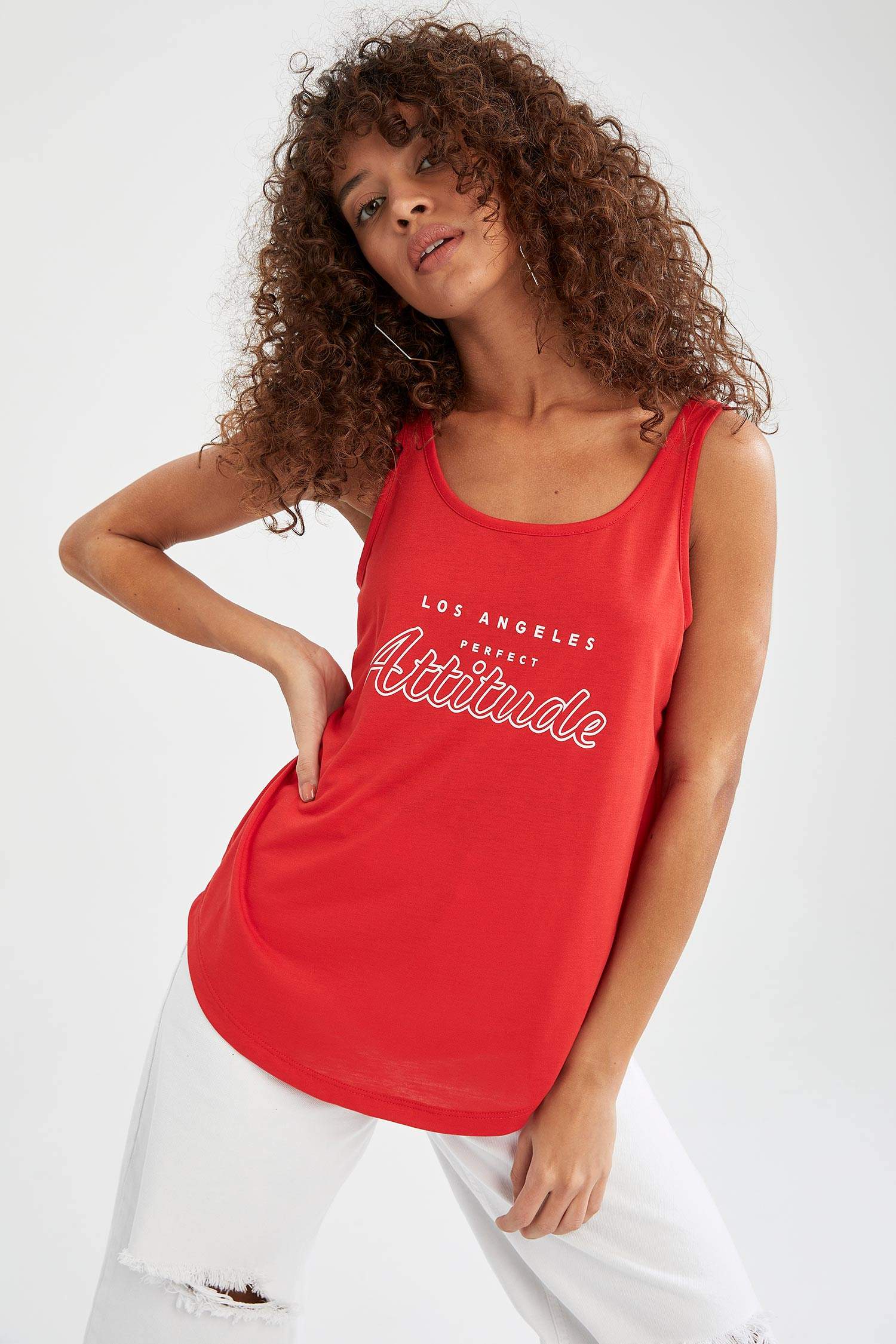 Slogan Baskılı Regular Fit Atlet