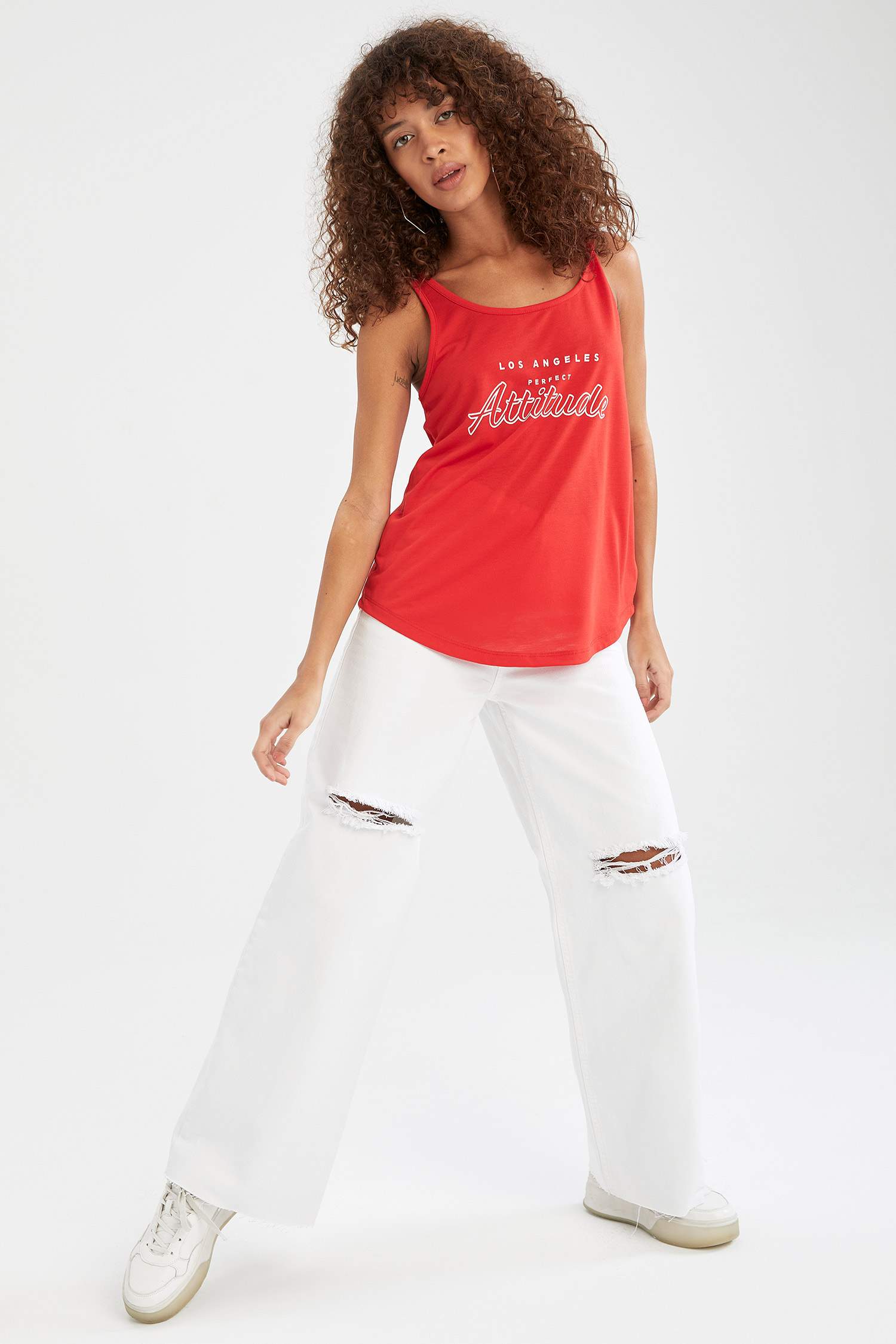 Slogan Baskılı Regular Fit Atlet
