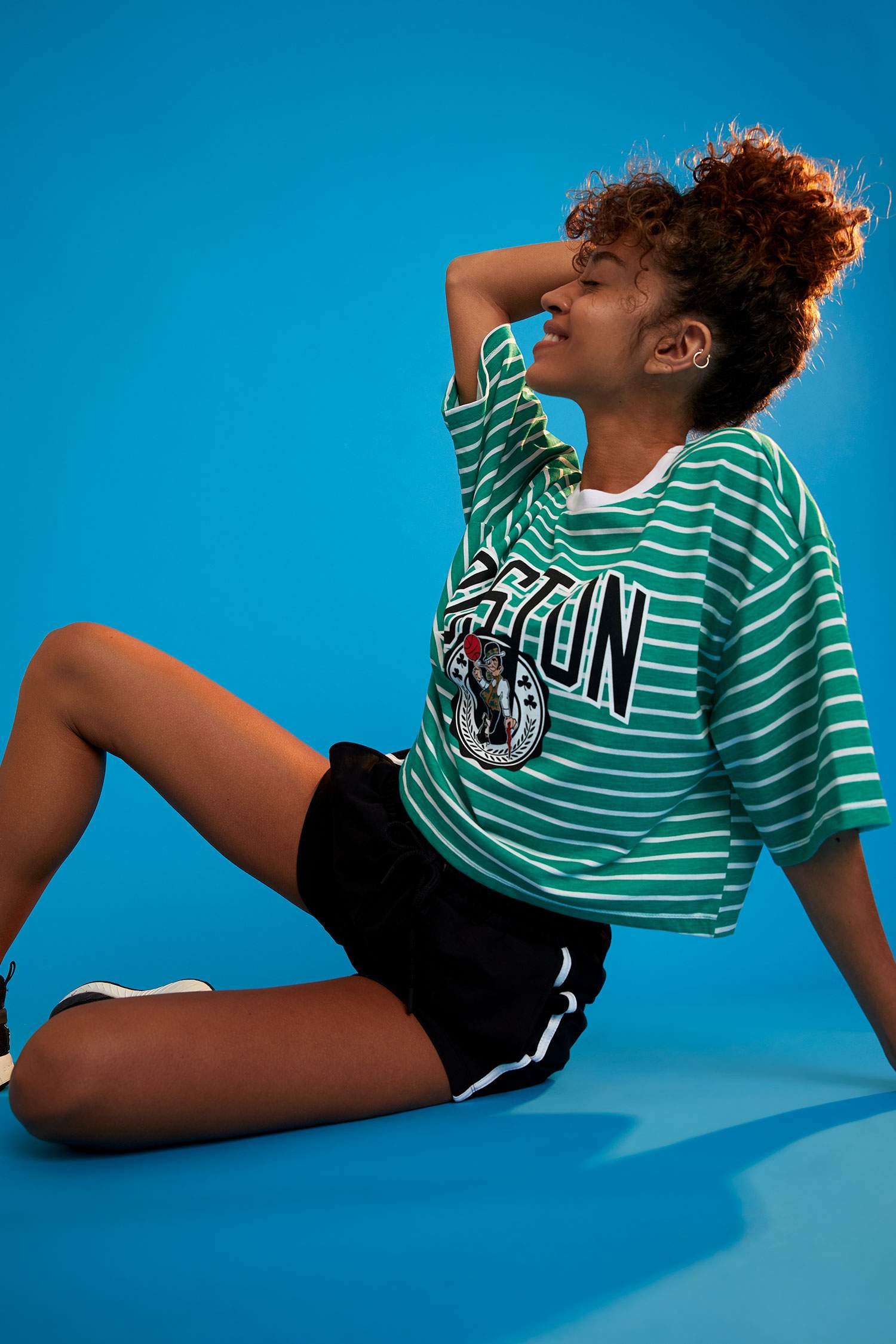 NBA Boston Celtics Lisanslı Oversize Fit Crop Tişört