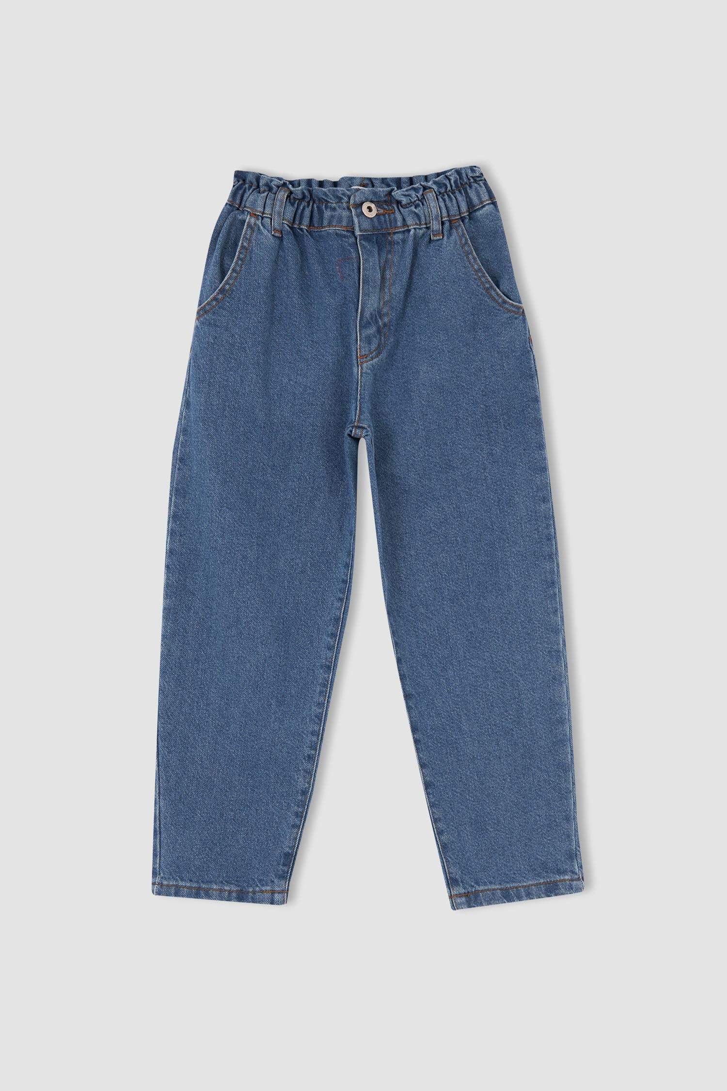 Kız Çocuk Slouchy Fit Esnek Belli Jean Pantolon