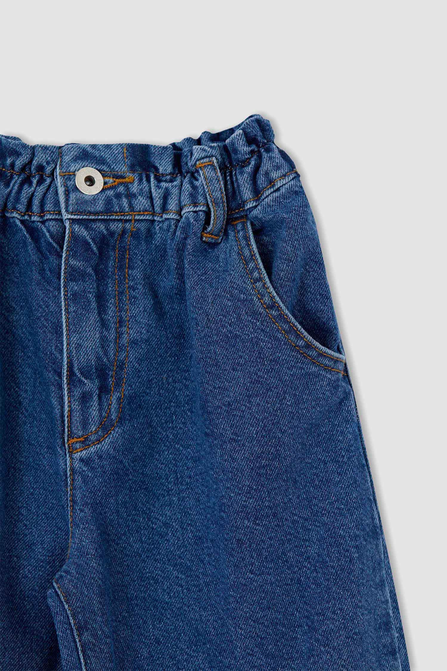 Kız Çocuk Slouchy Fit Esnek Belli Jean Pantolon