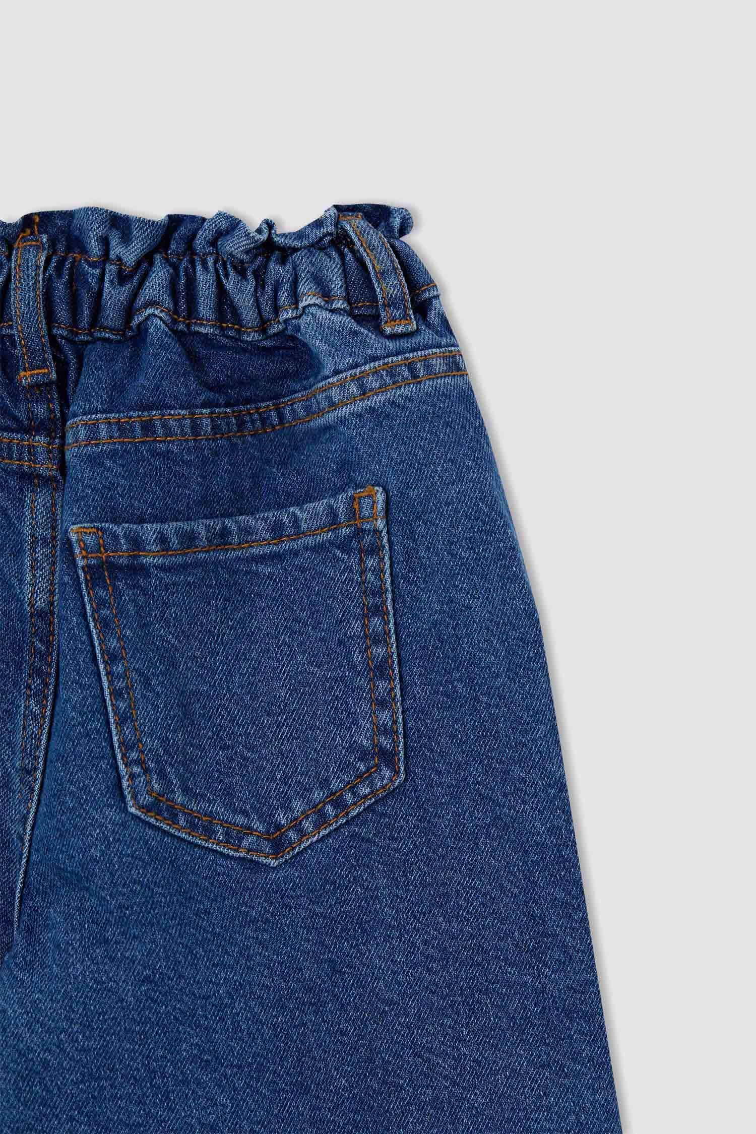 Kız Çocuk Slouchy Fit Esnek Belli Jean Pantolon