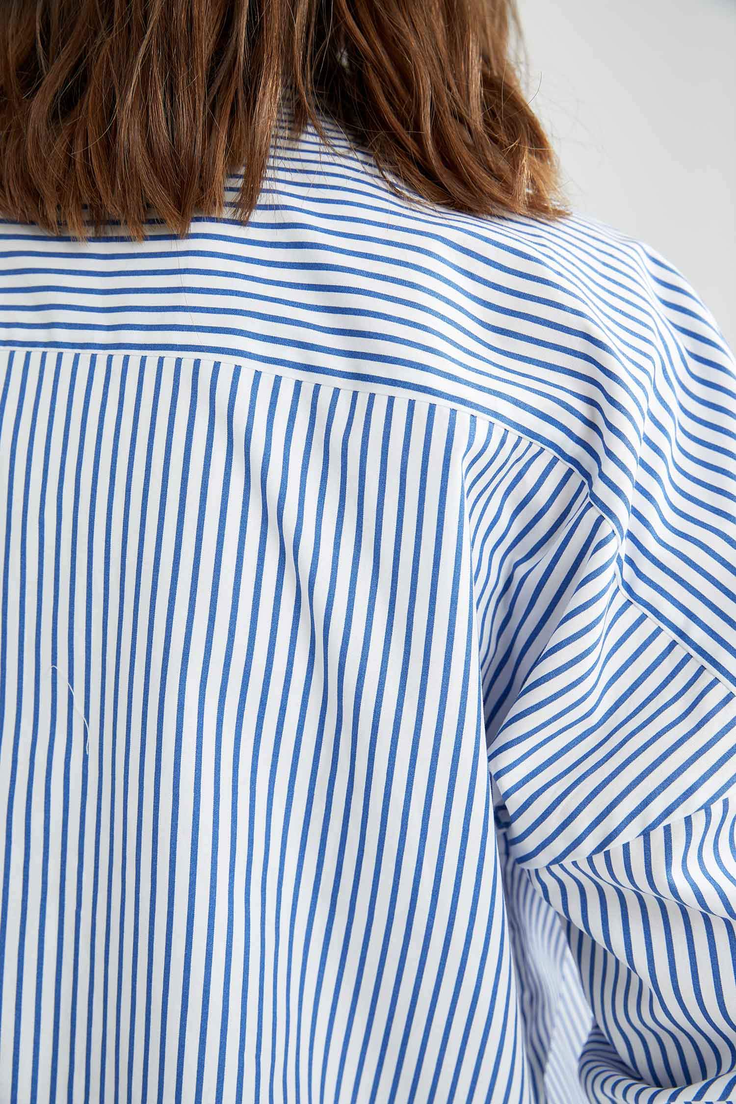 Loose Fit Gömlek Yaka Poplin Uzun Kollu Gömlek