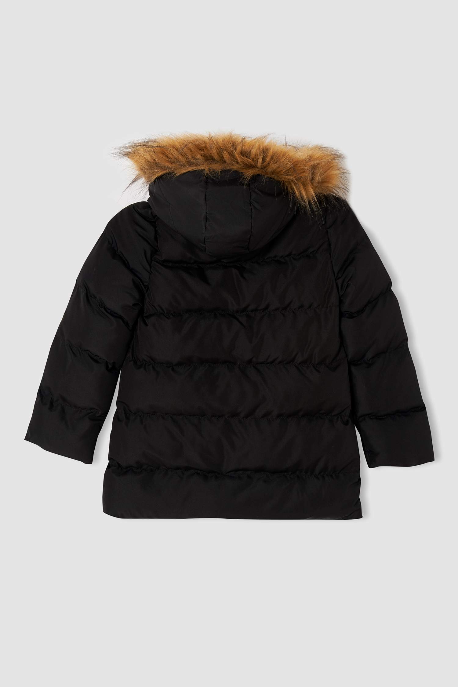 Kız Çocuk Kapüşonlu Suni Kürklü Parka