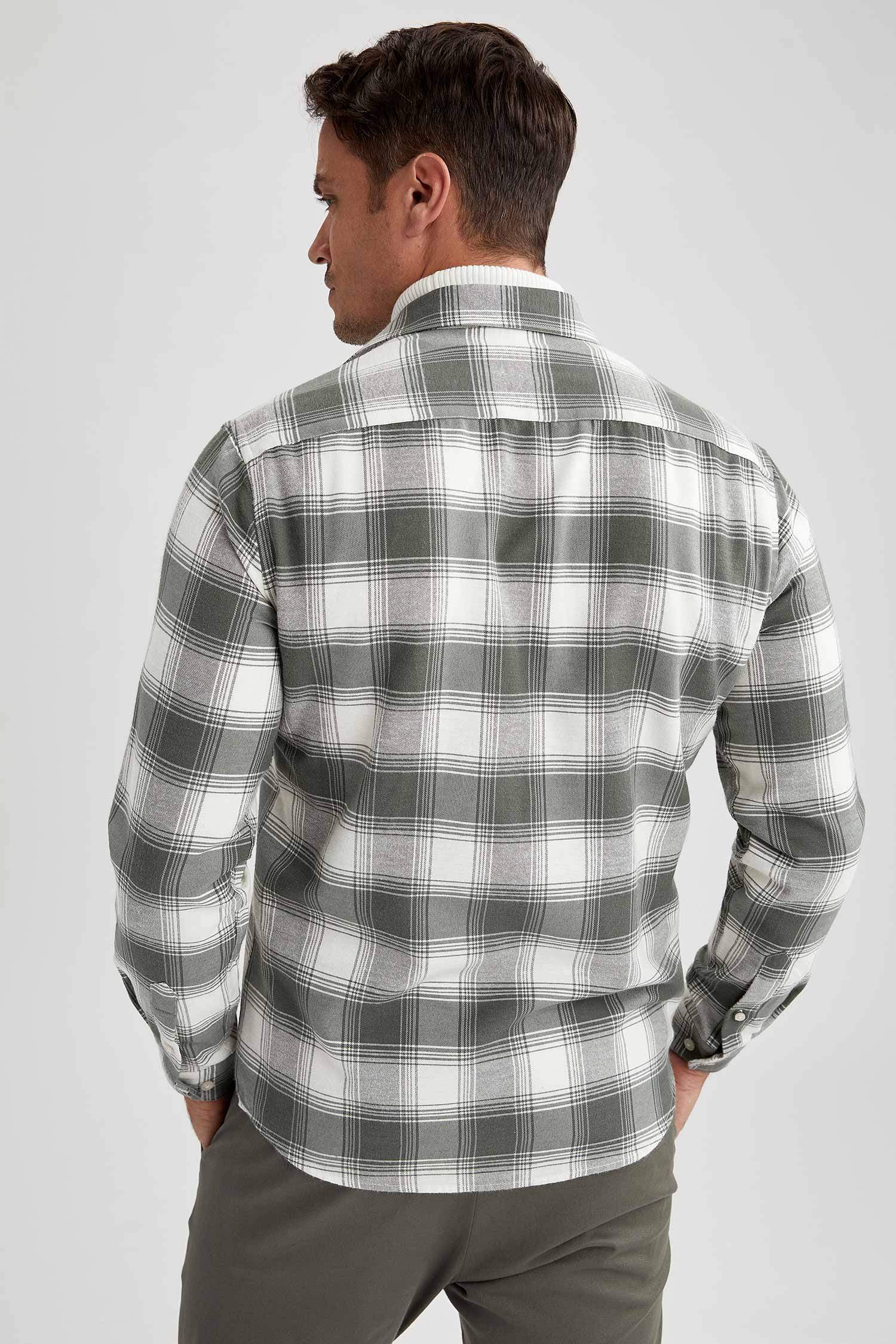 Modern Fit Uzun Kollu Ekose Gömlek