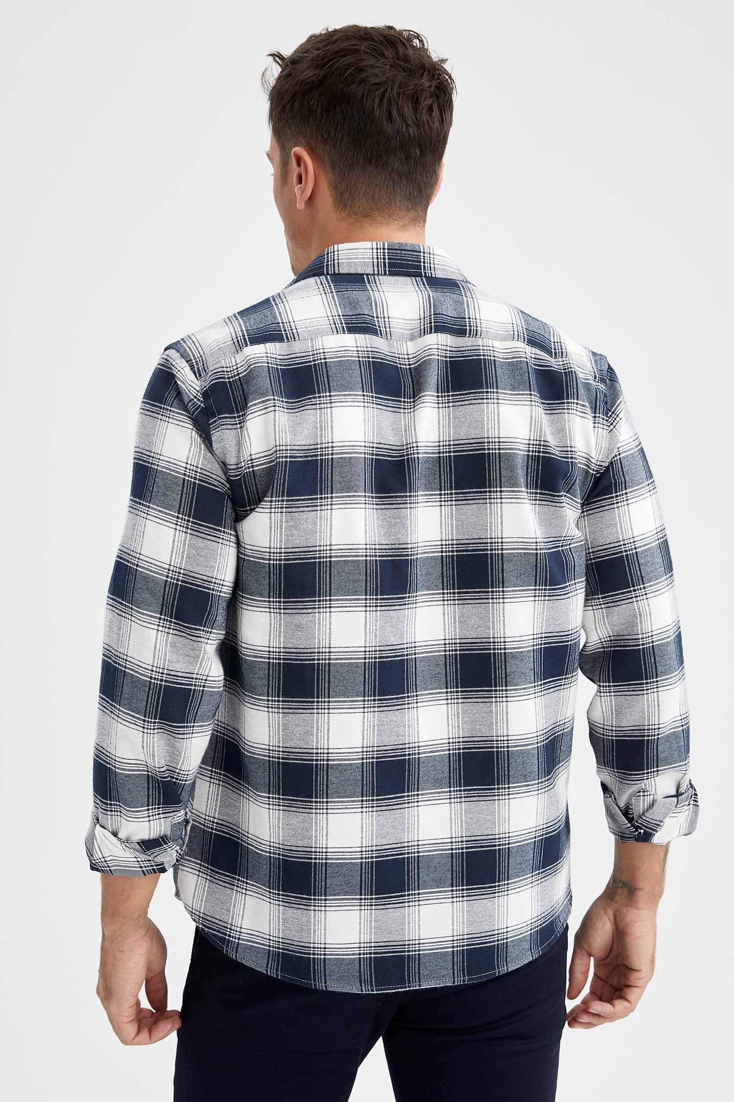 Modern Fit Uzun Kollu Ekose Gömlek