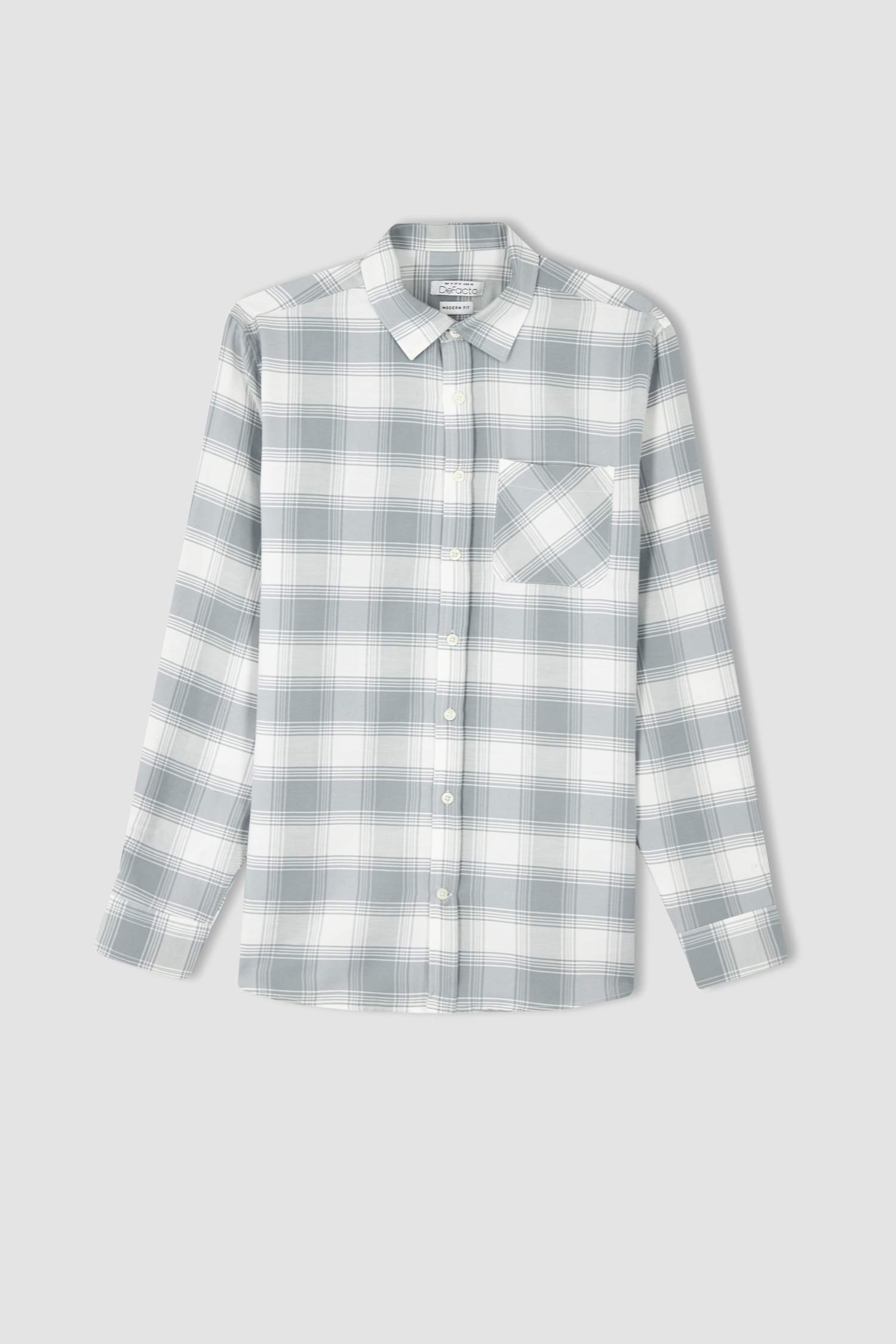 Defacto Modern Fit Kareli Uzun Kollu Gömlek. 7 Defacto Modern Fit Kareli Uzun Kollu Gömlek. 7