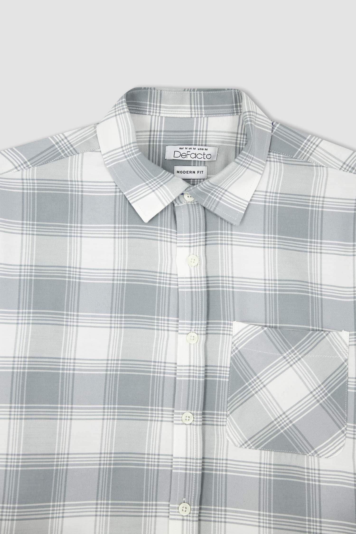 Defacto Modern Fit Kareli Uzun Kollu Gömlek. 8 Defacto Modern Fit Kareli Uzun Kollu Gömlek. 8