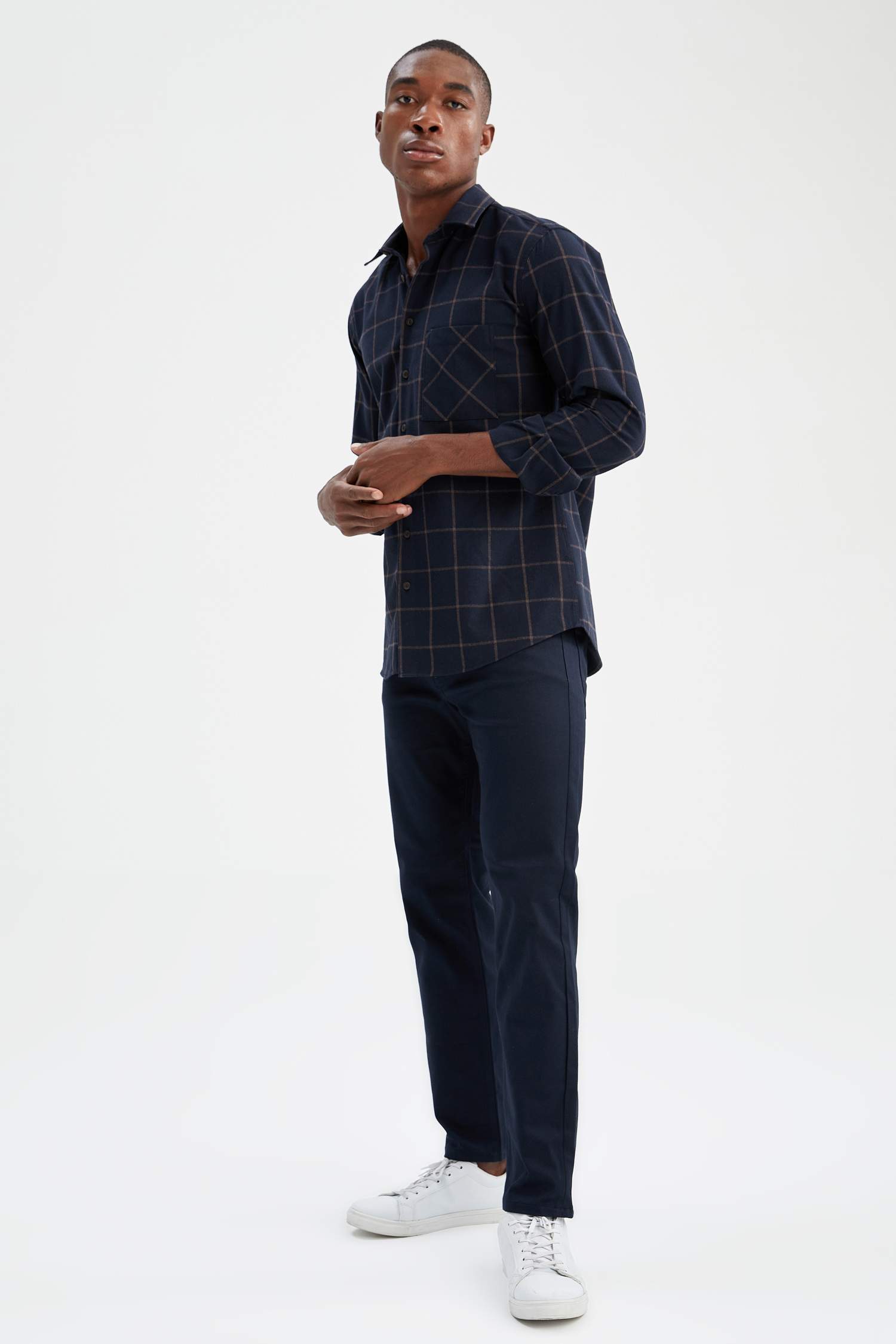 Modern Fit Ekose Desenli Uzun Kollu Oduncu Gömlek