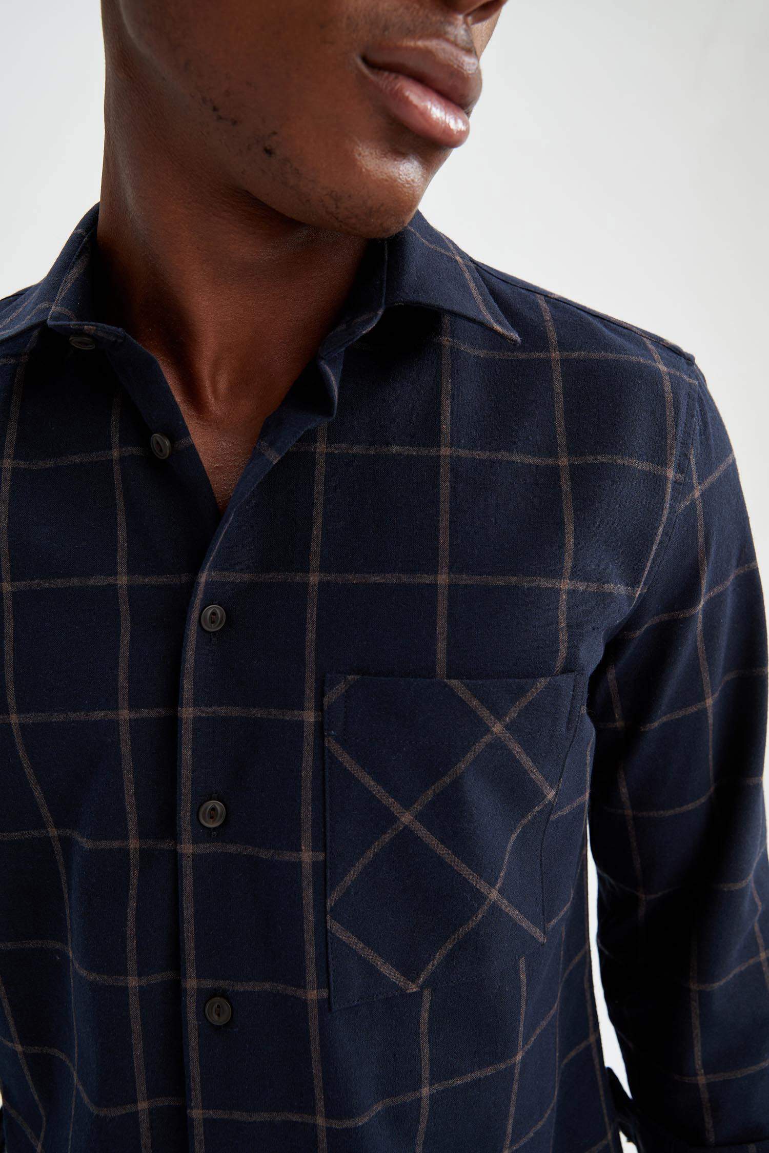 Modern Fit Ekose Desenli Uzun Kollu Oduncu Gömlek