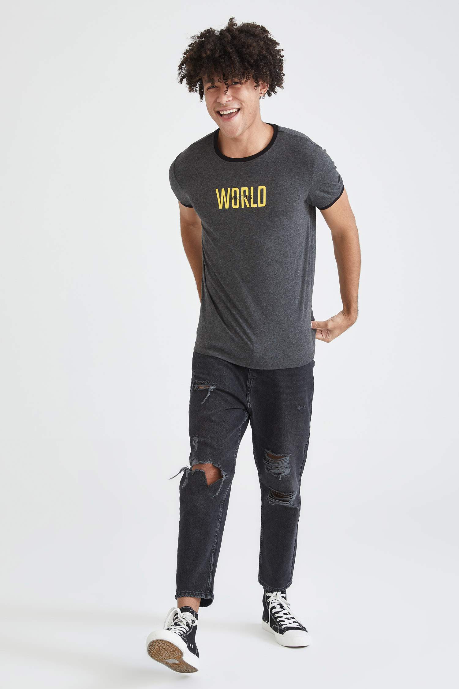 Slim Fit Bisiklet Yaka Kısa Kollu 2'li Tişört