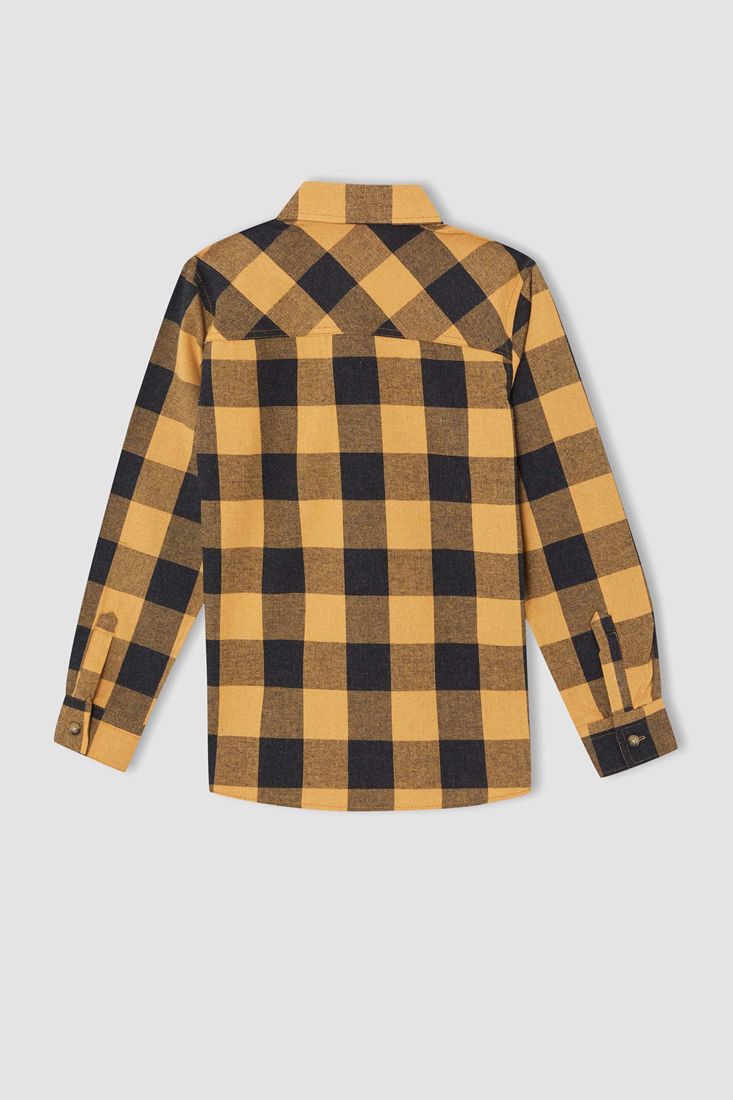 Erkek Çocuk Regular Fit Polo Yaka Uzun Kollu Flanel Oduncu Gömlek