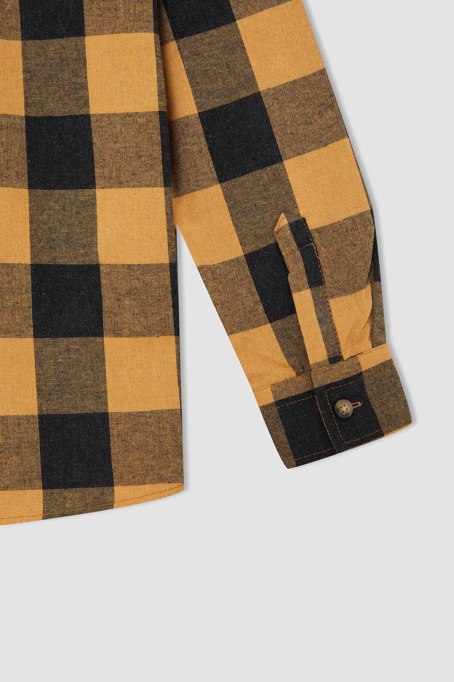 Erkek Çocuk Regular Fit Polo Yaka Uzun Kollu Flanel Oduncu Gömlek