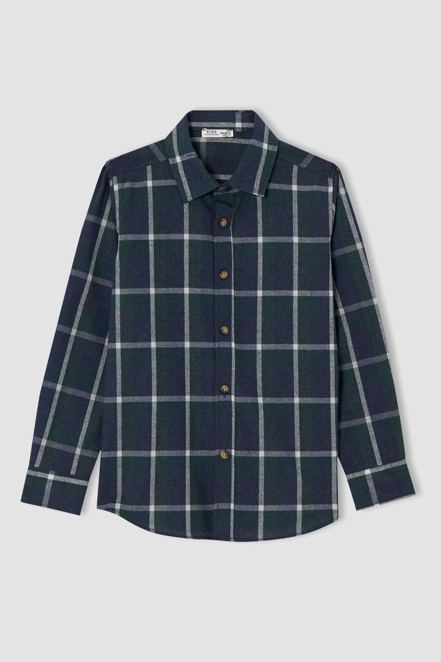 Erkek Çocuk Regular Fit Kareli Uzun Kollu Gömlek