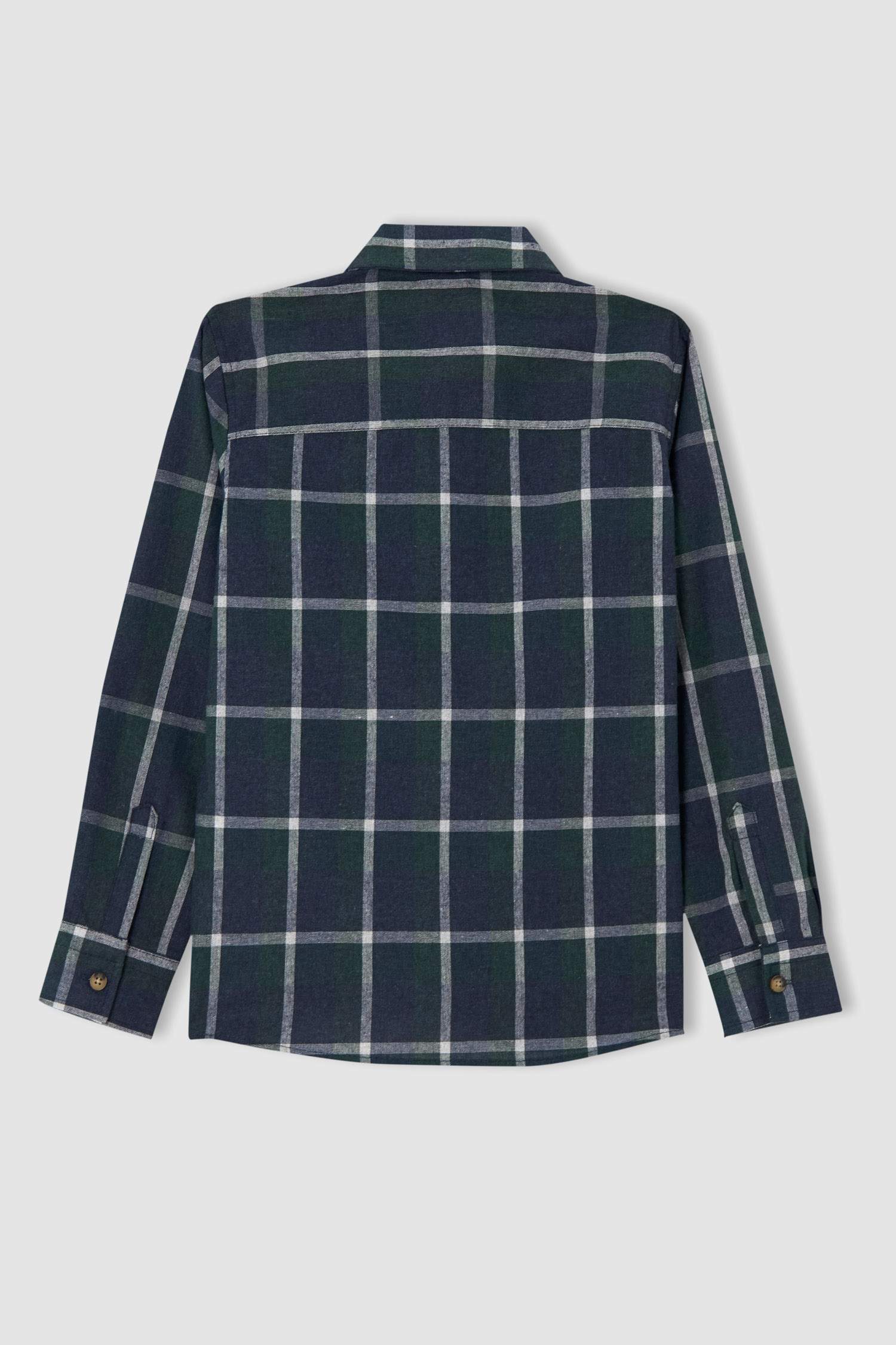 Erkek Çocuk Regular Fit Kareli Uzun Kollu Gömlek