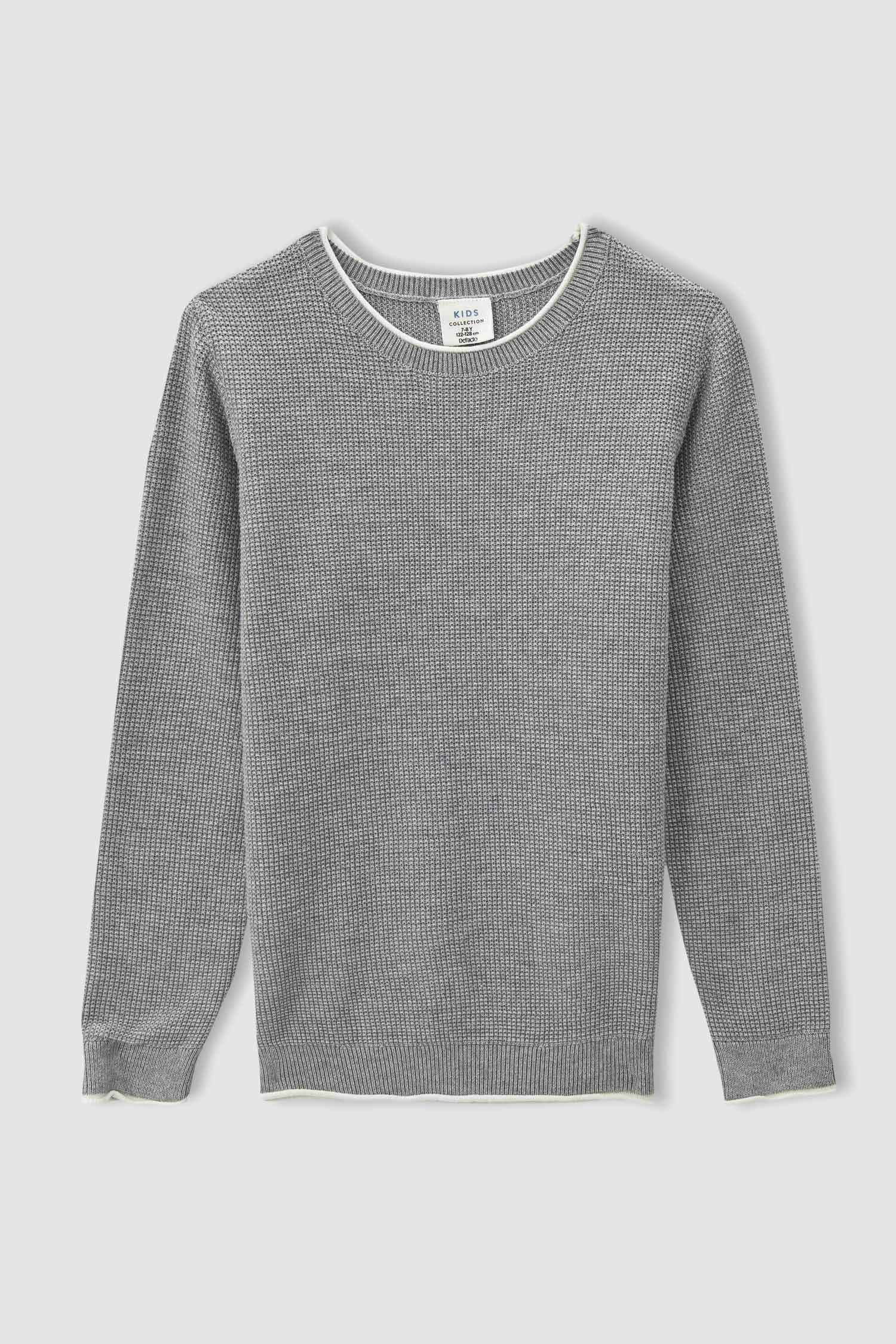 Erkek Çocuk Slim Fit Bisiklet Yaka Triko Kazak