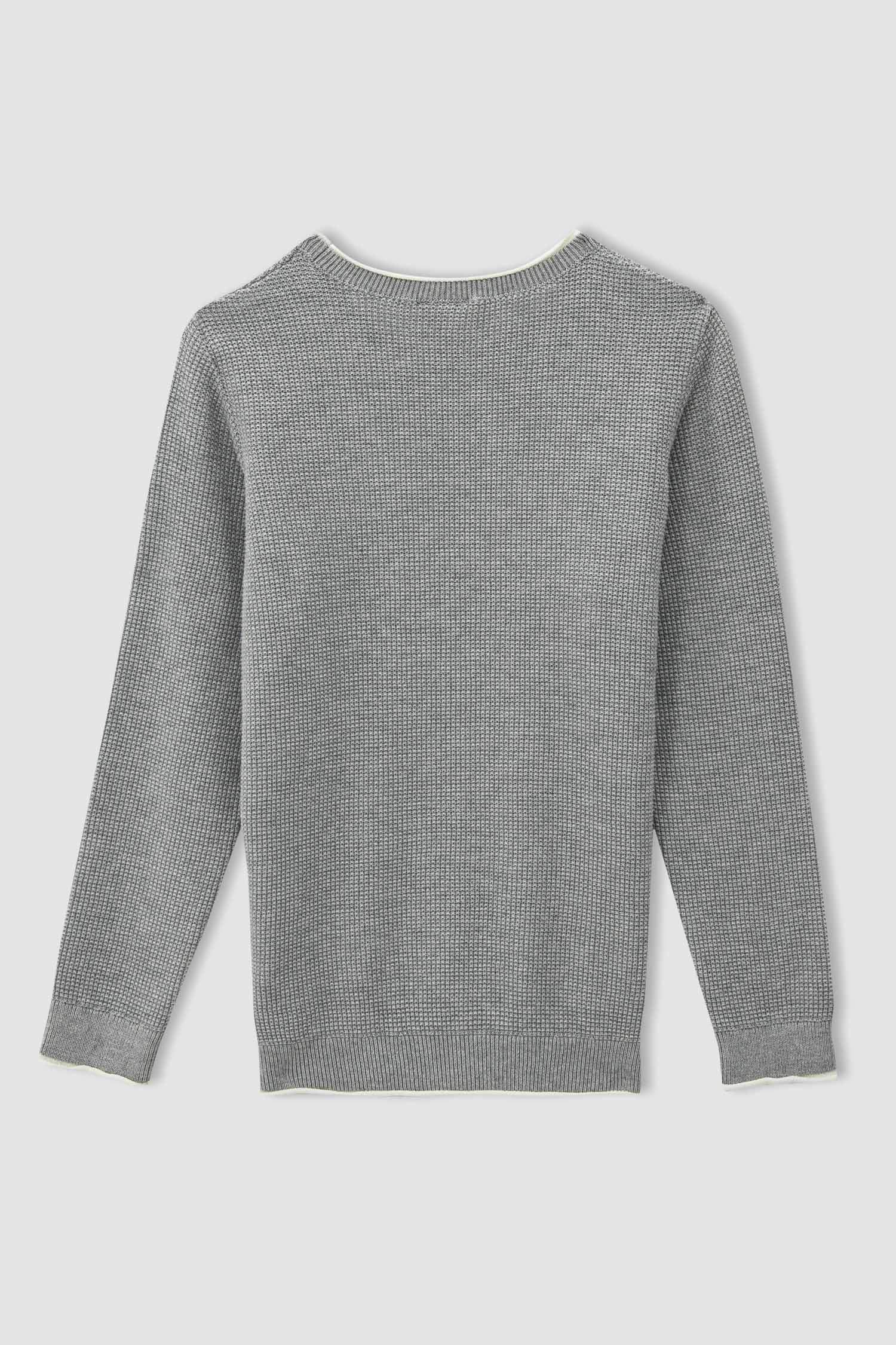 Erkek Çocuk Slim Fit Bisiklet Yaka Triko Kazak