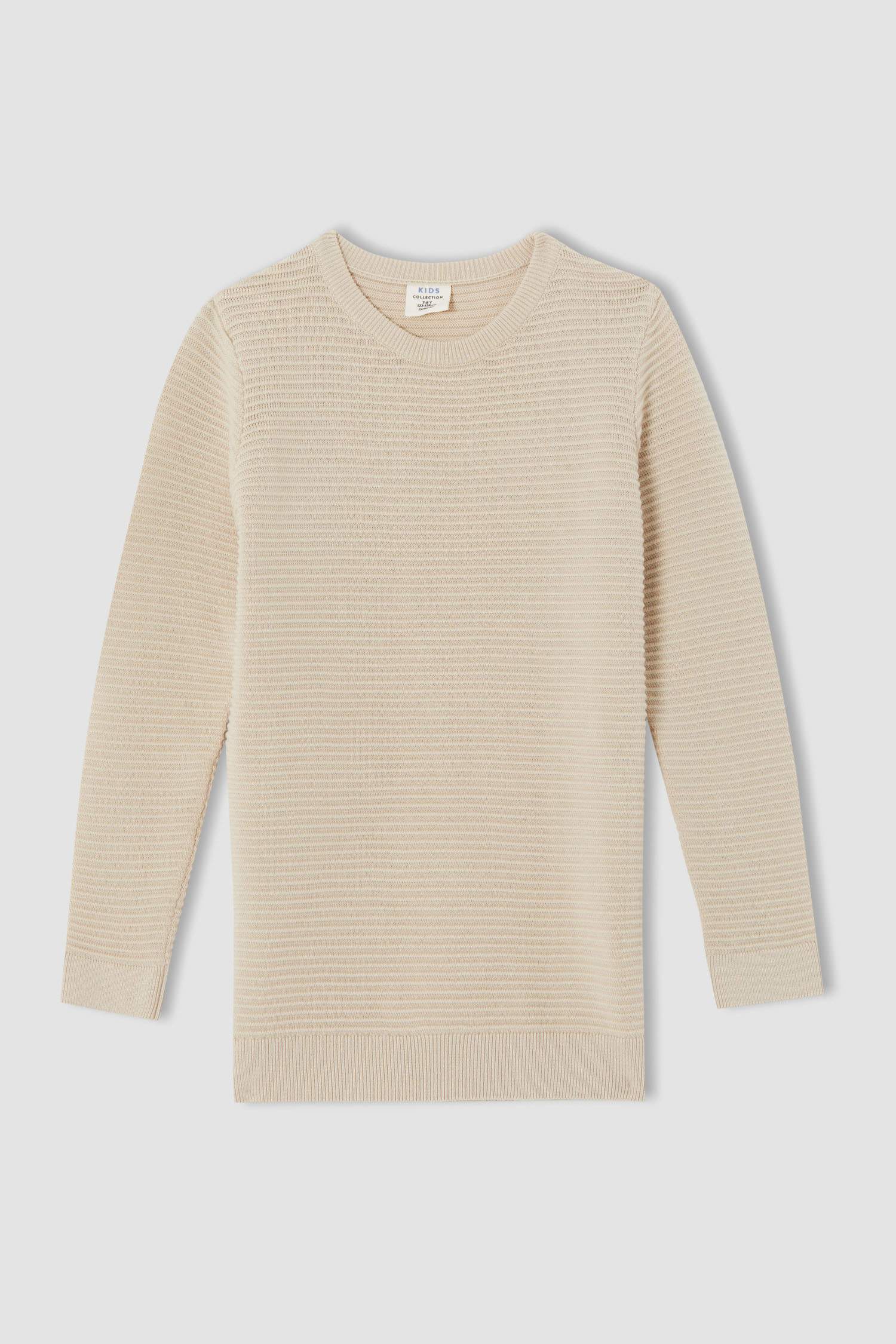Erkek Çocuk Slim Fit Bisiklet Yaka Triko Kazak
