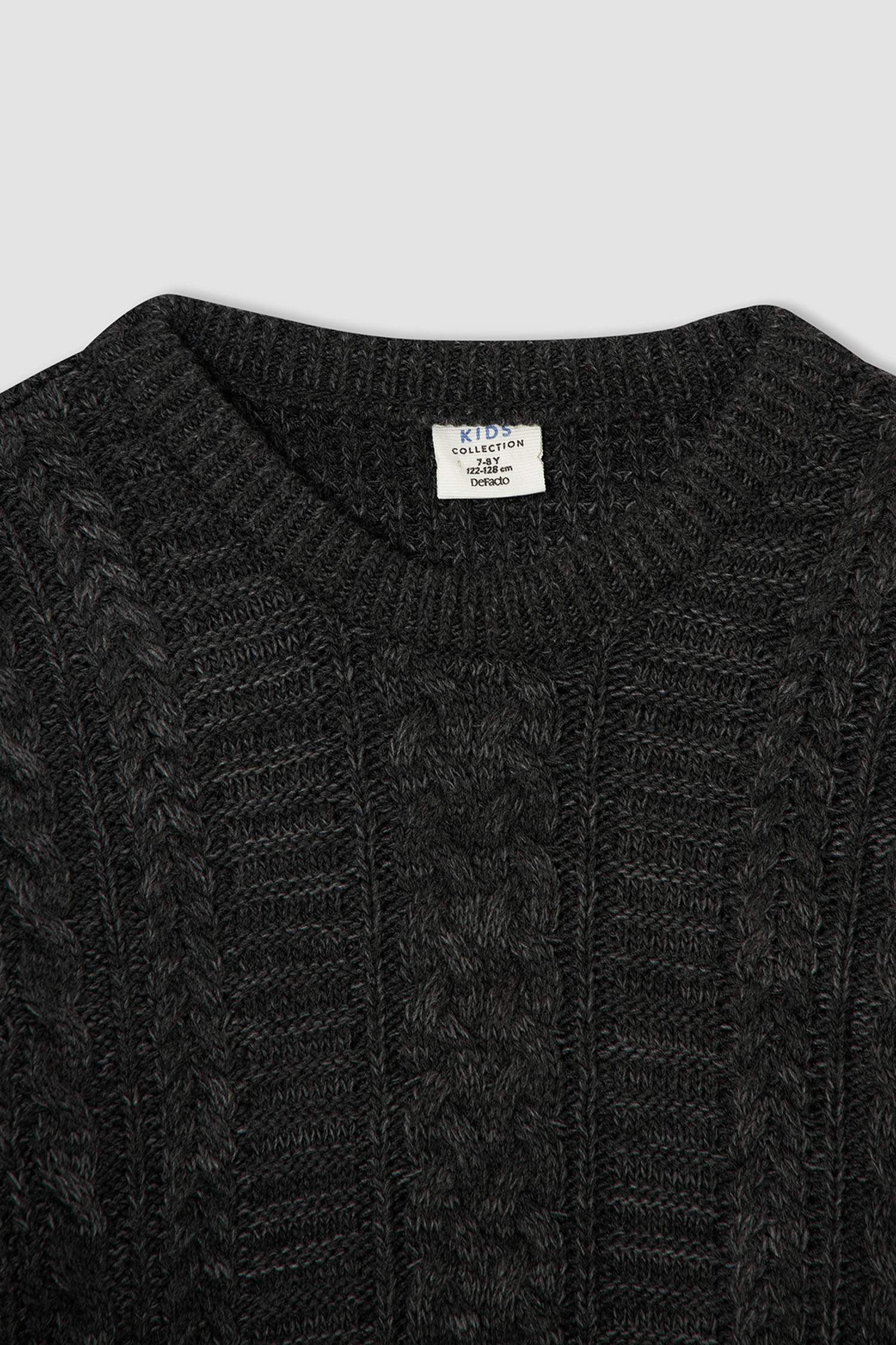 Erkek Çocuk Slim Fit Bisiklet Yaka Triko Kazak