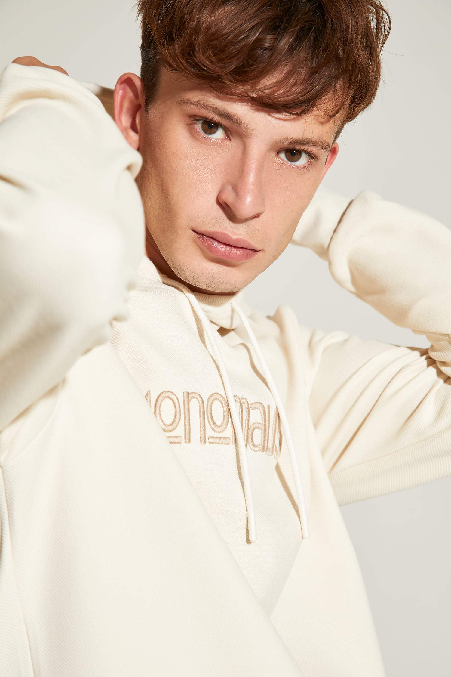Slim Fit Kapüşonlu Baskılı Pamuklu Sweatshirt