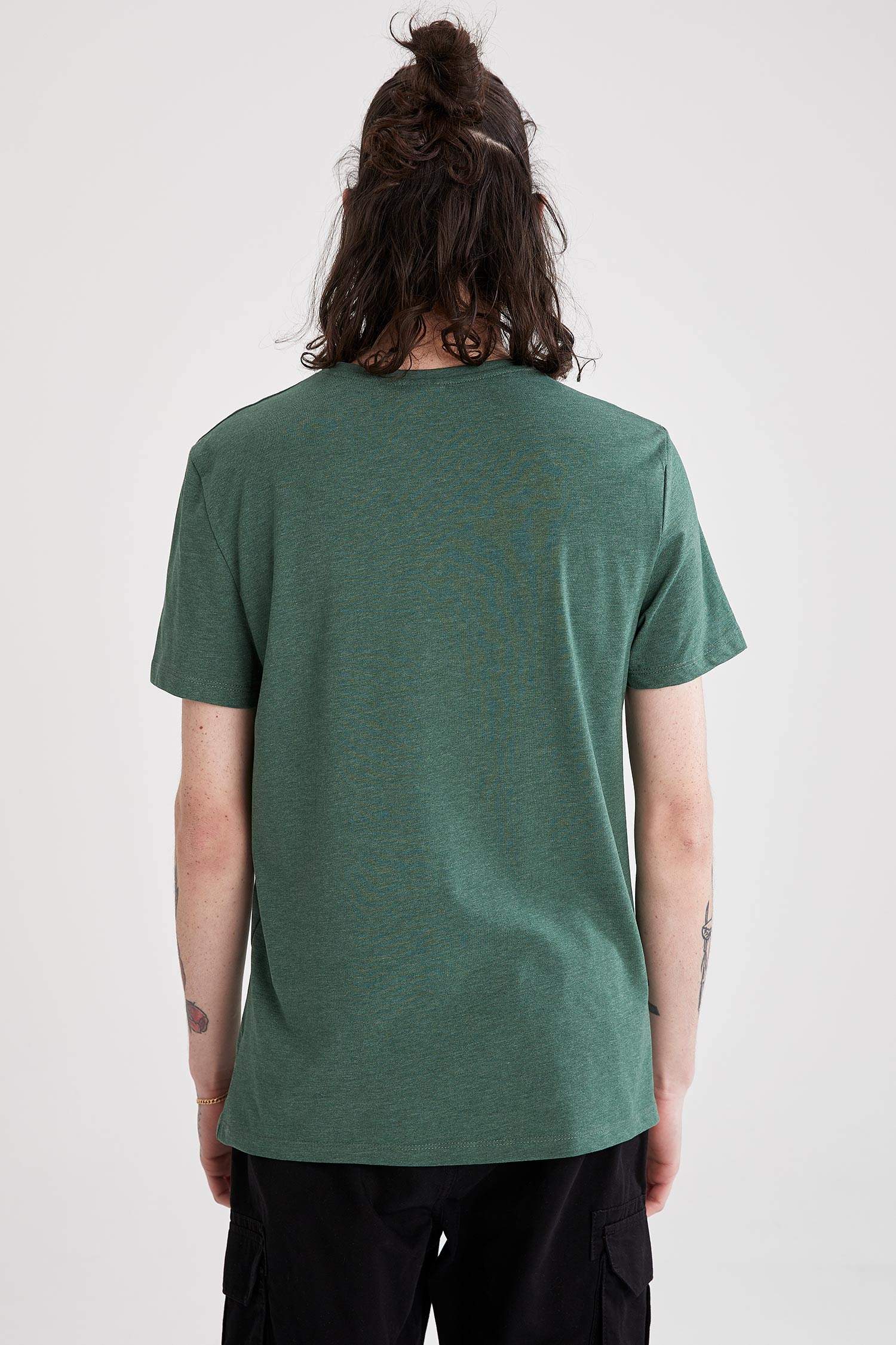 Slim Fit Baskılı Bisiklet Yaka Tişört