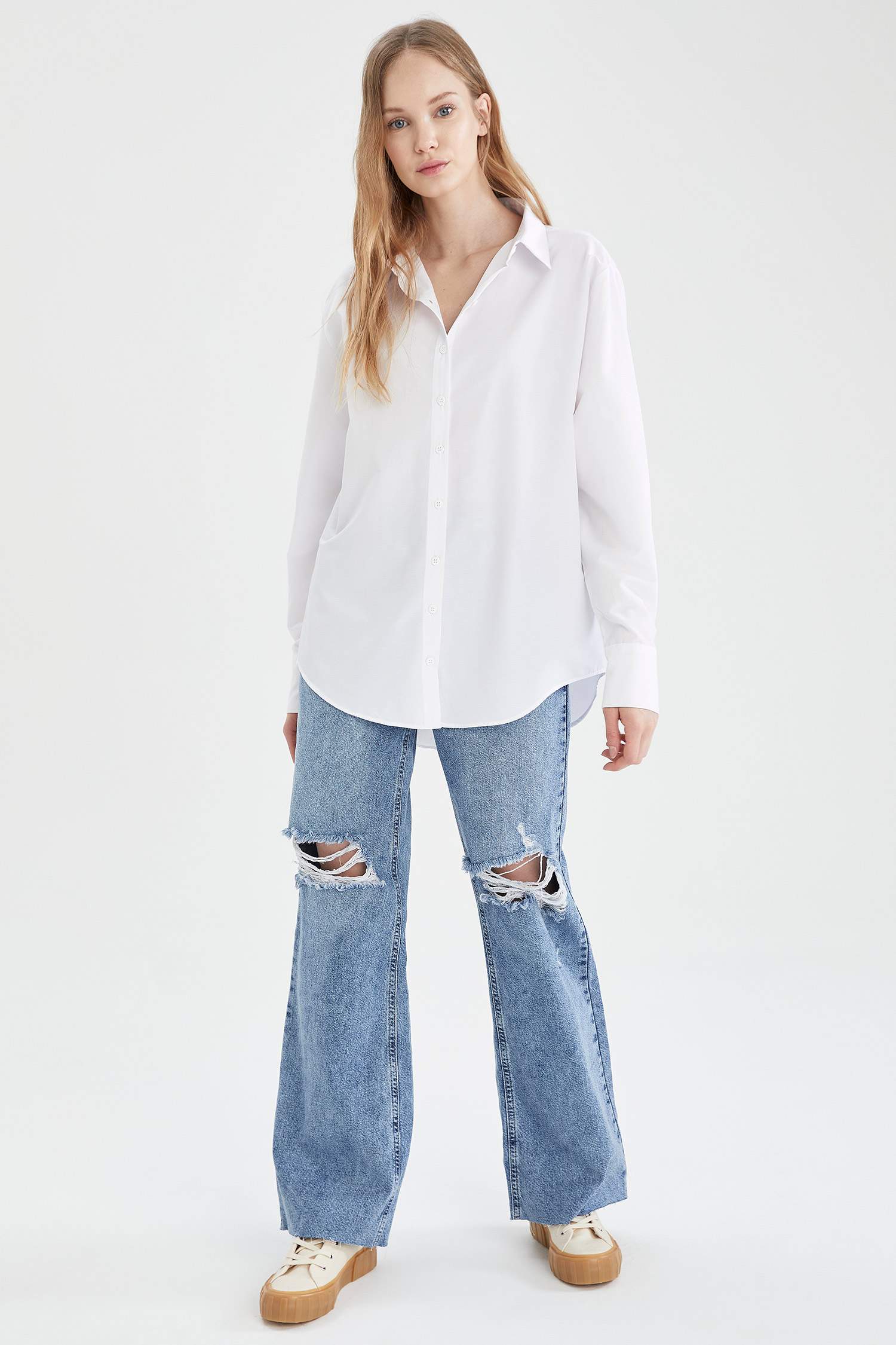 Basic Oversize Fit Poplin Gömlek Tunik
