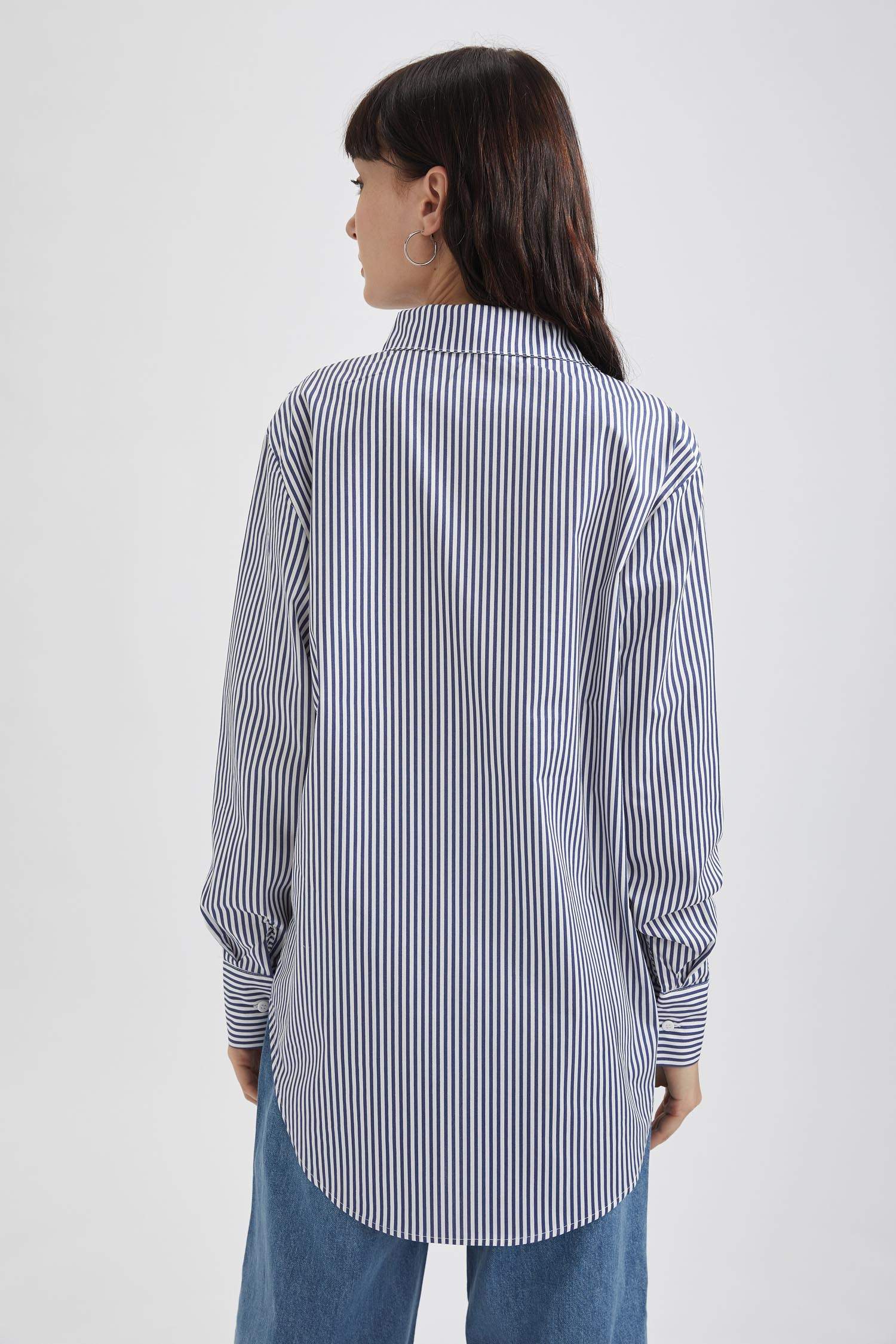 Çizgili Relax Fit Gömlek Tunik