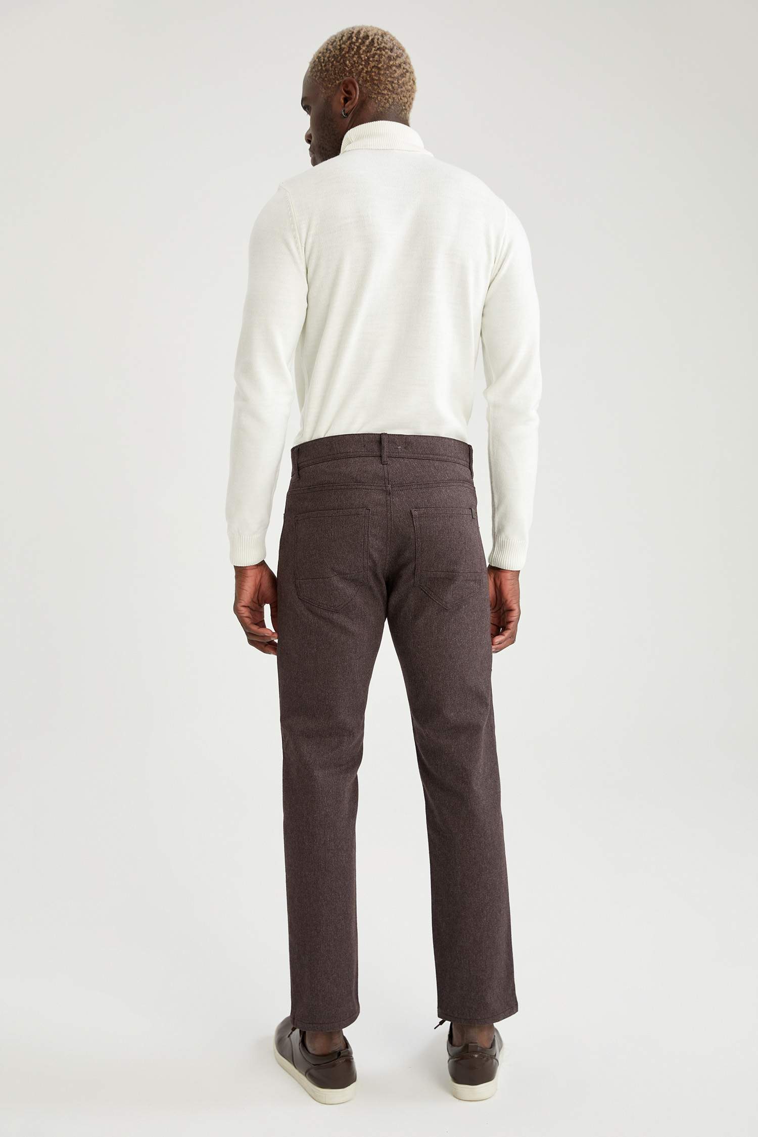 Regular Fit Esnek Yün Görünümlü Pantolon
