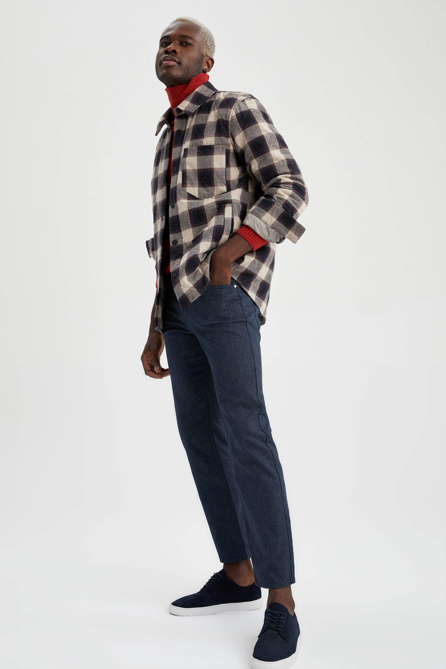 Regular Fit Esnek Yün Görünümlü Pantolon