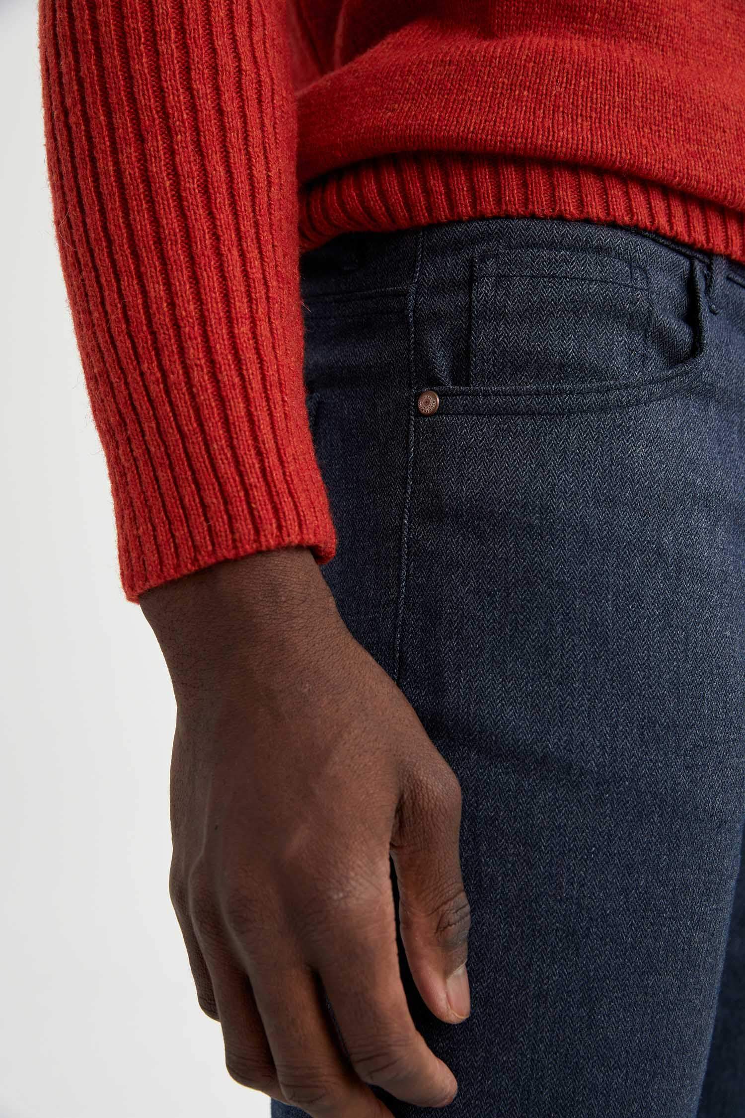 Regular Fit Esnek Yün Görünümlü Pantolon